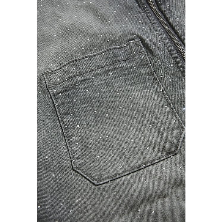Jordan Craig Radiant Denim Zip Up Shirt (Smoked Grey) 2082