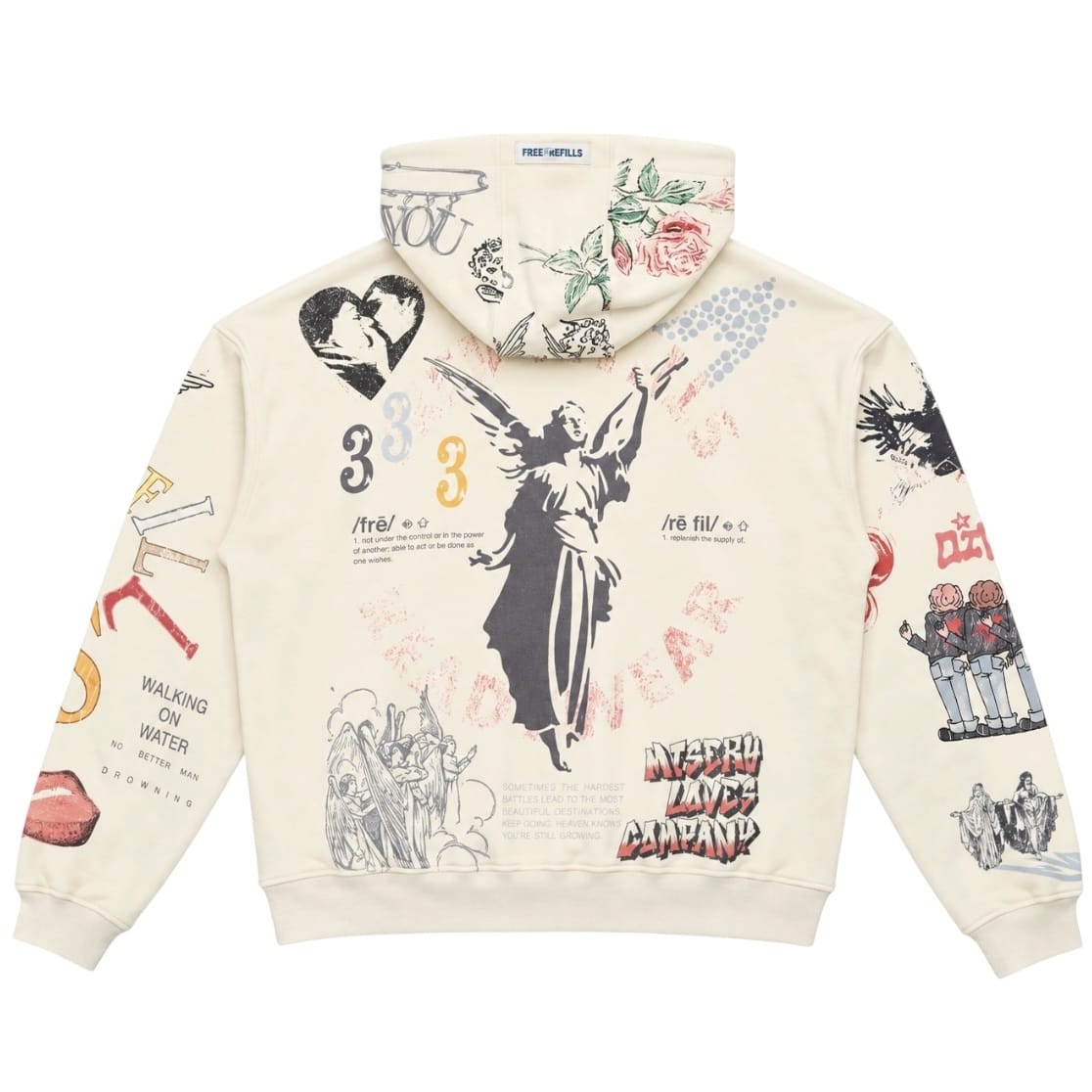 Free Refills Graffiti Hoodie (Cream) FR-H25-052