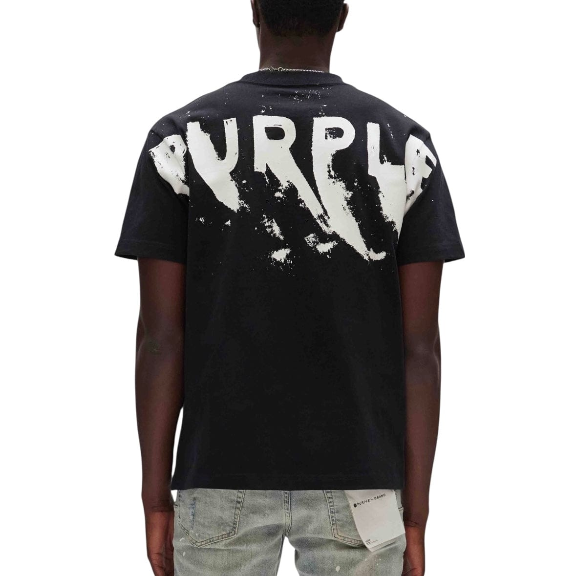 Purple Brand Painted Wordmark Hwt Jersey SS Tee (Black) P117-HJBB423