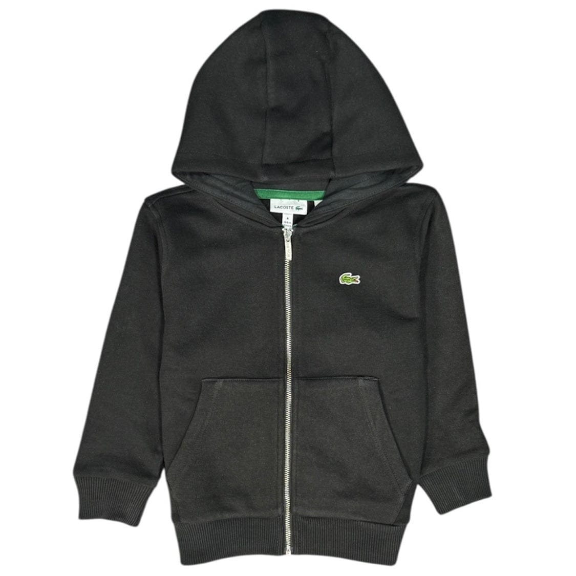 Kids Lacoste Kangaroo Pocket Zip-Up Hoodie (Black) SJ9723-51