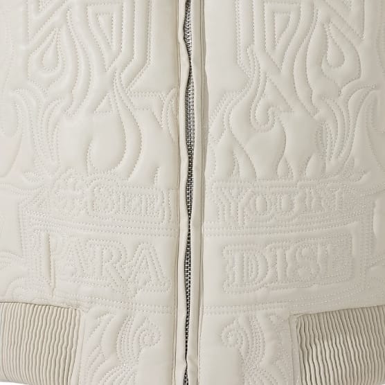 See You In Paradise Flaming Cross Stitched Bomber Jacket (Khaki) 91685