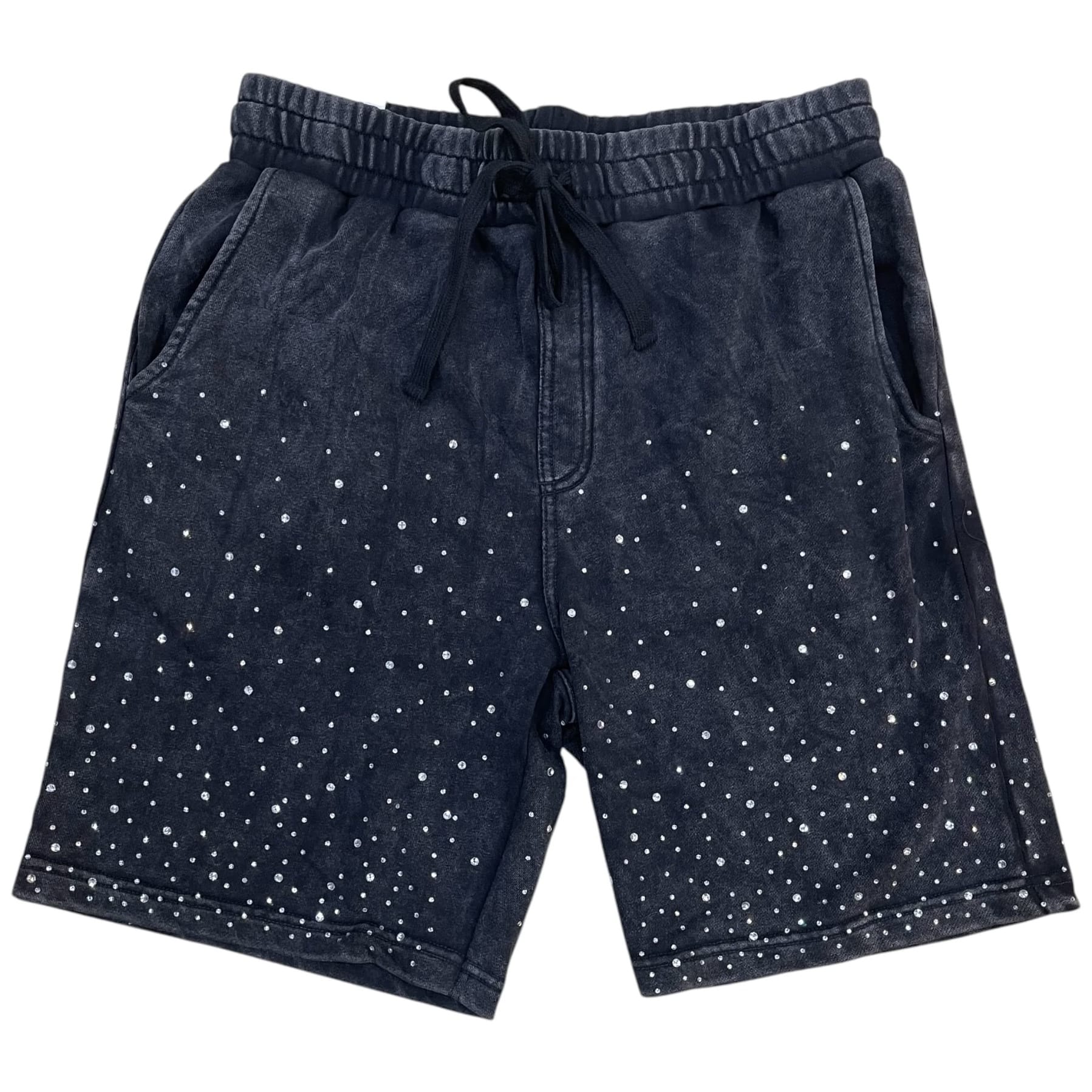 Rebel Minds Washed Rhinestone Galaxy Shorts (Black) 610-11966