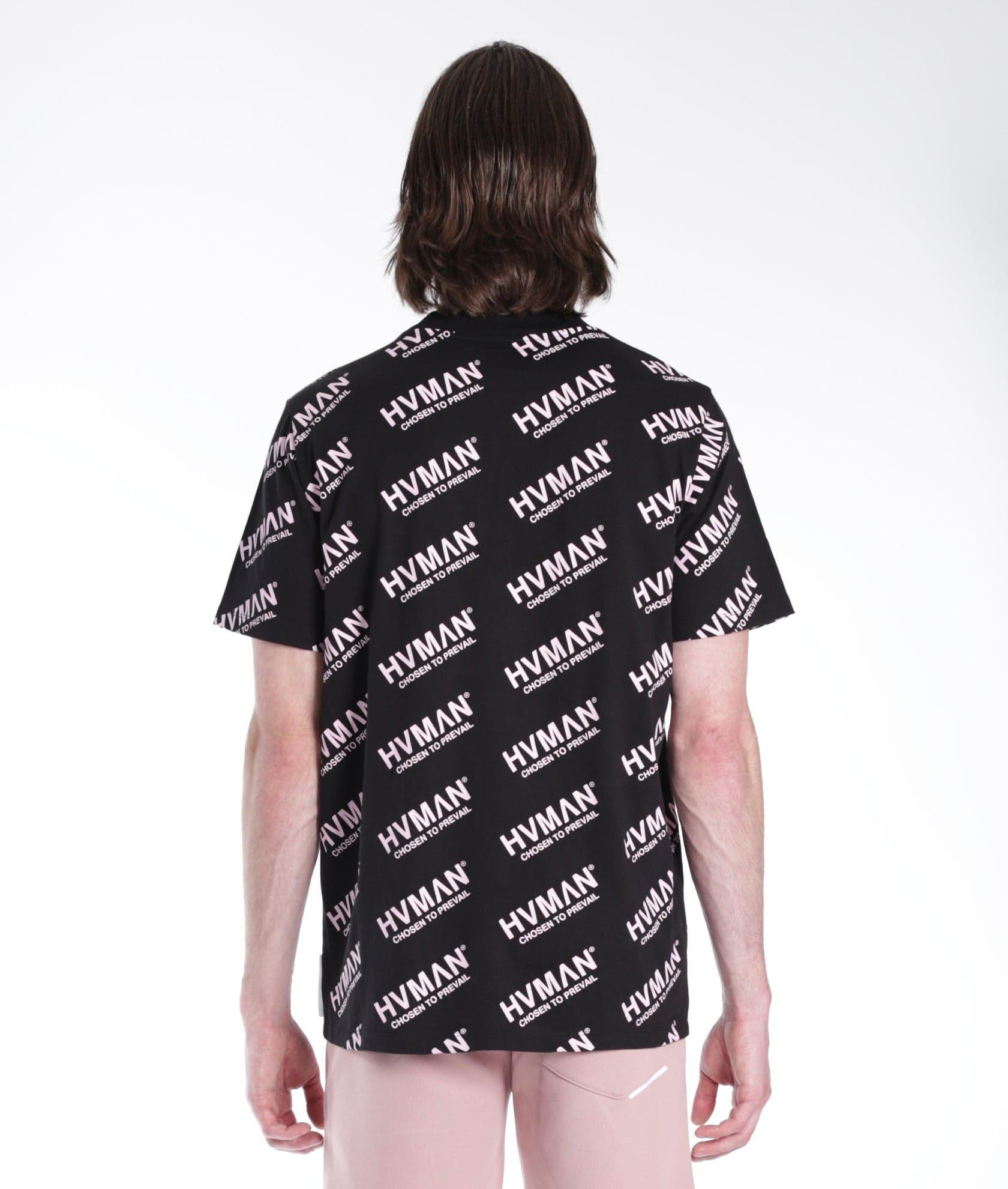 NOVELTY TEE REPEAT IN BLACK & DUSTY PINK LETTERING