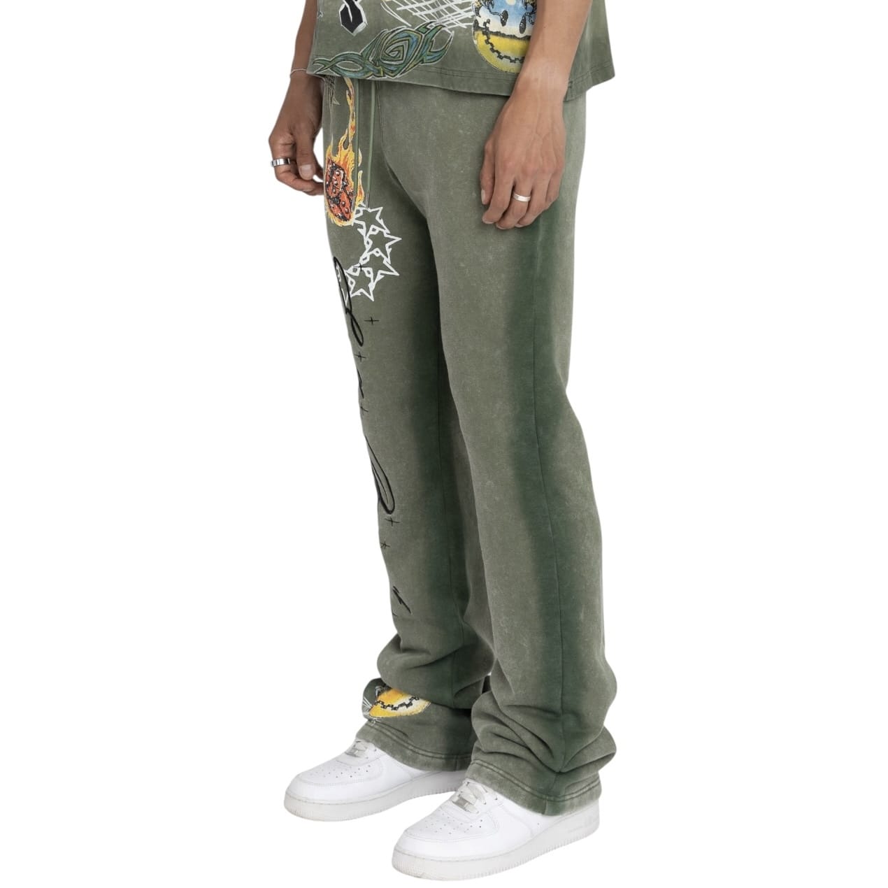 Smoke Rise Endless Pursuit Studded Hoodie & Pants Set (Vintage Army)
