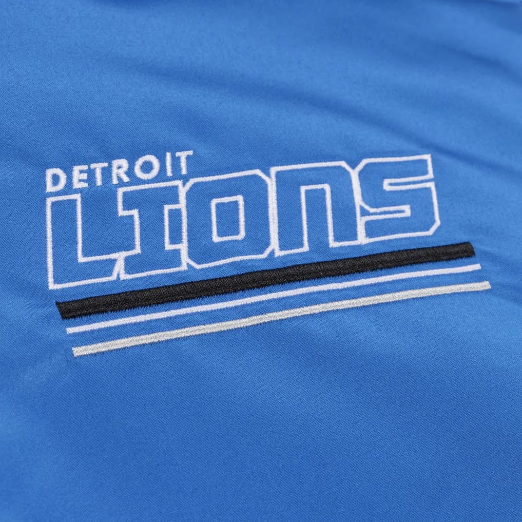 Mitchell & Ness Detroit Lions Triple Check Hwt Satin Full-Zip Jacket (Blue)
