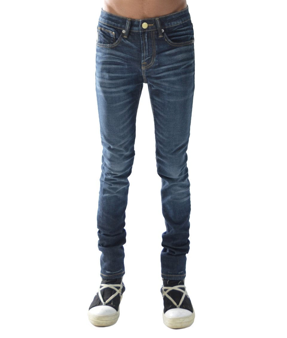 Strat Super Skinny Jeans – Light Sand Blue, Ripped Stretch Denim