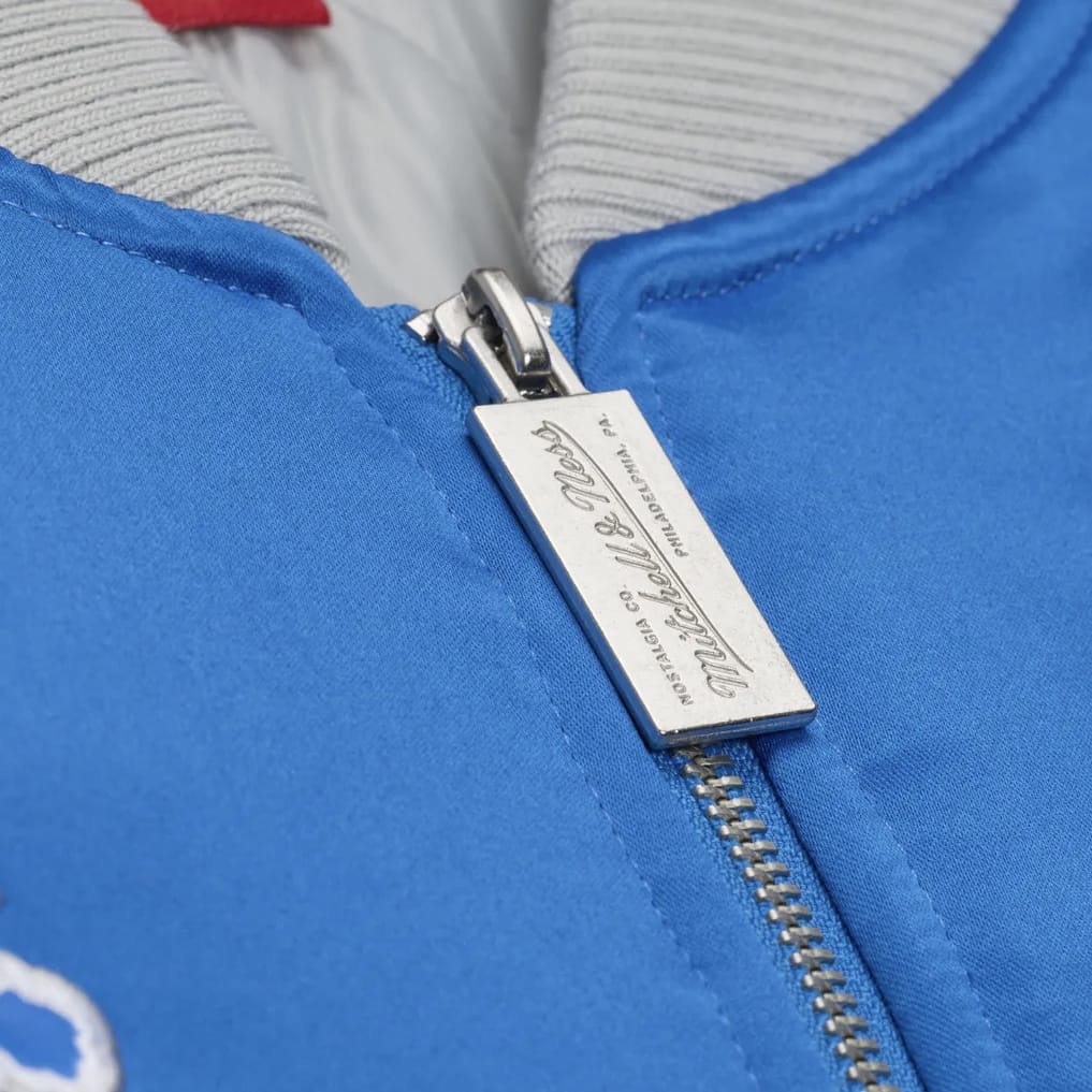 Mitchell & Ness Detroit Lions Triple Check Hwt Satin Full-Zip Jacket (Blue)