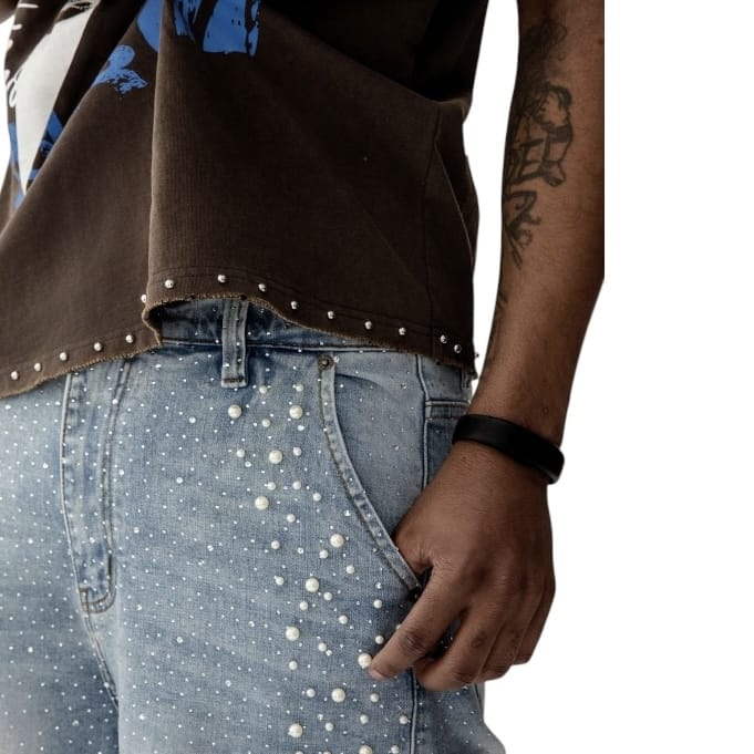 Paper Money Crystallized Pearl Short (Blue) PM1095