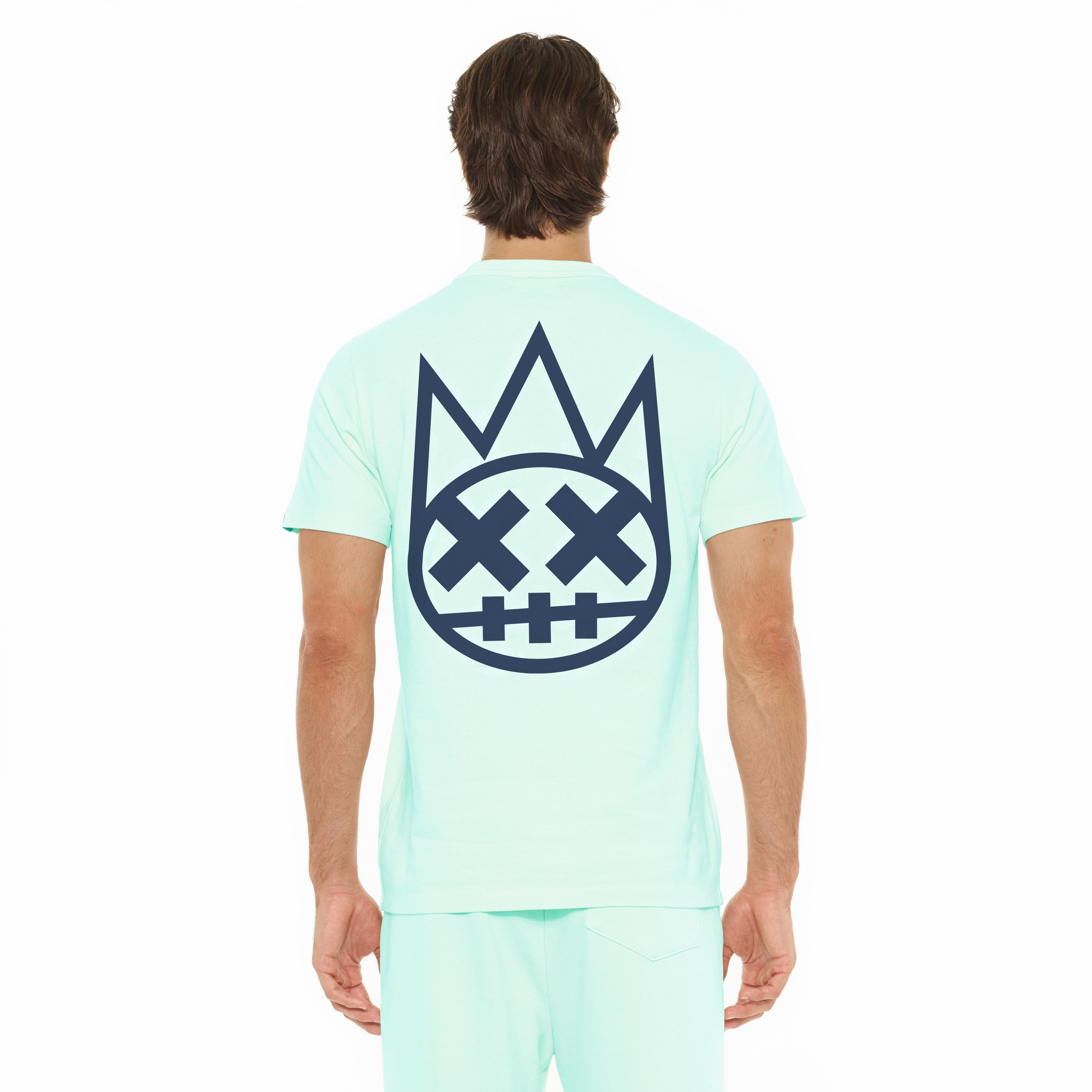 Cult's Heavyweight Short Sleeve Crew Neck Tee "Shimuchan" Logo in Powder Blue