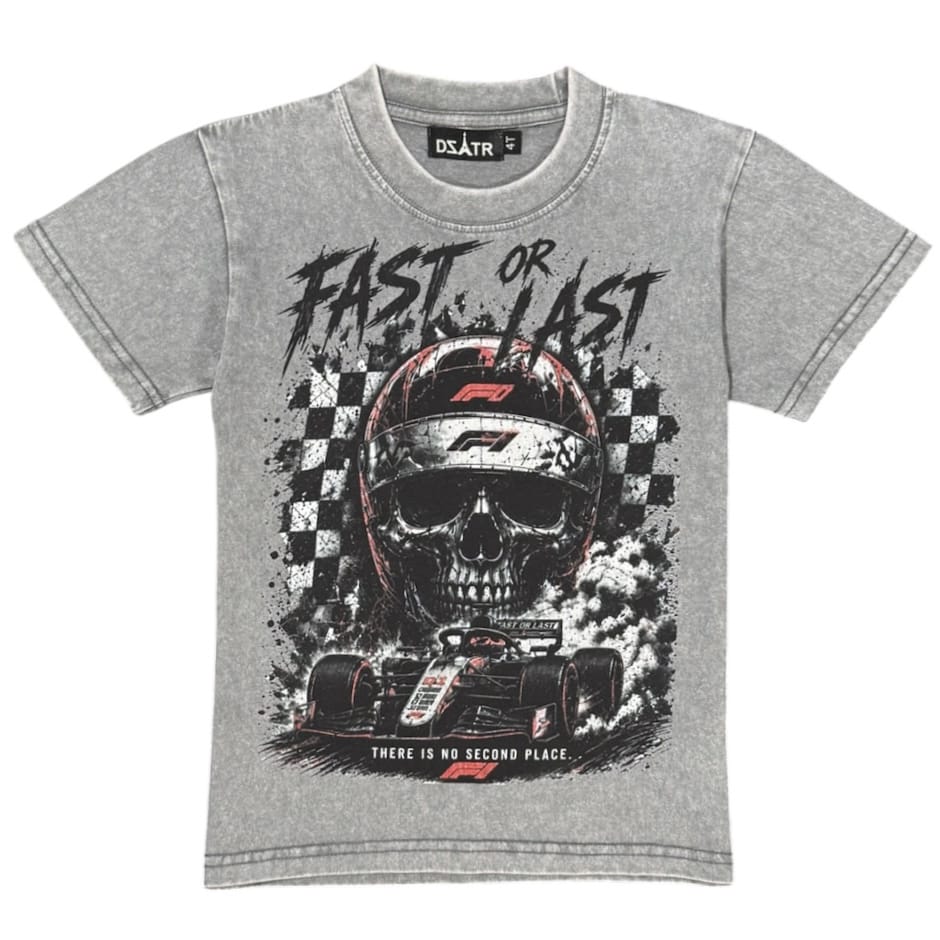 Kids Premium Disaster Fast Or Last Tee (Grey)
