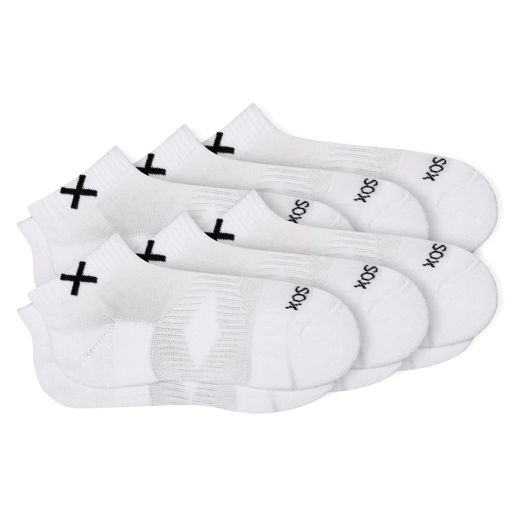 Odd Sox Basix Ankle Socks (White) 6-Pack