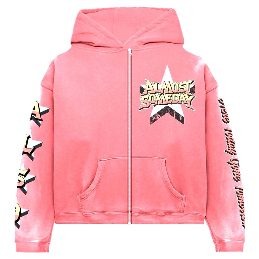 Almost Someday Liberty Zip Up Hoodie (Sunfade Red) AS-S26-006