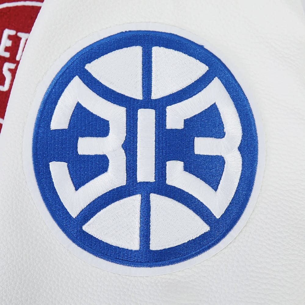 Pro Standard Detroit Pistons Day One Rib Wool Varsity Jacket (Royal/Red)