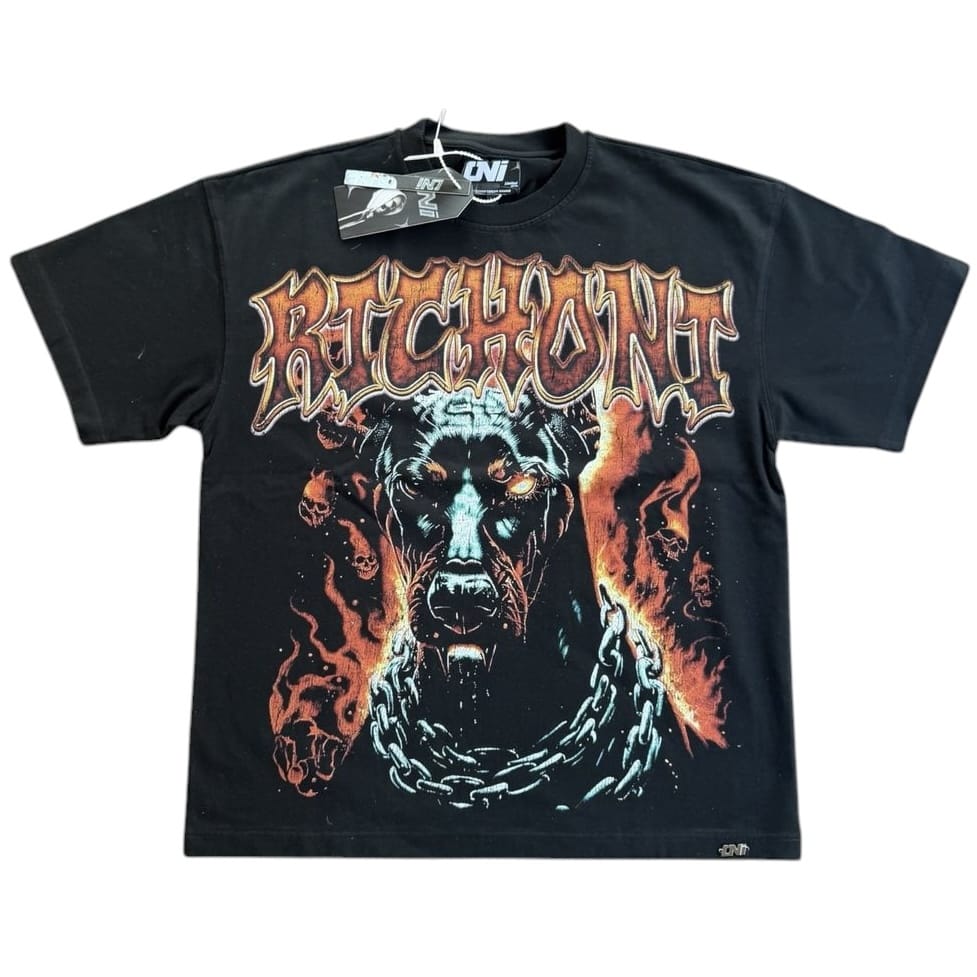 Rich Oni Flame Dog Graphic Tee (Black) RO-T-2036