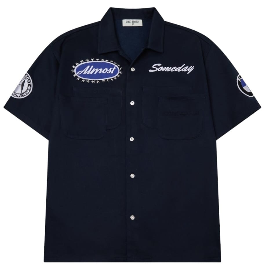 Almost Someday Mechanic Button Up Shirt (Navy) AS-S26-129