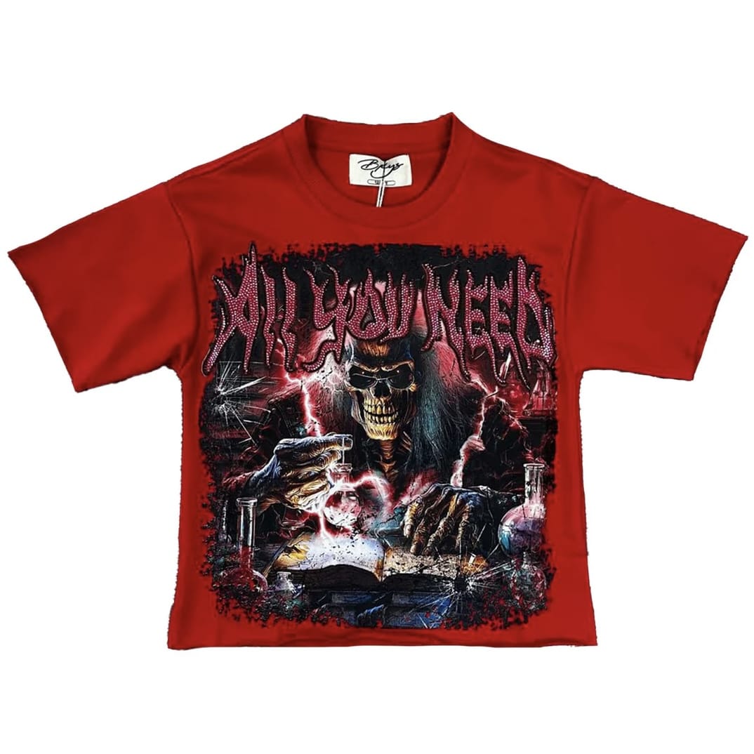 Boys BKYS All You Need Cropped Tee (Red) T1527B