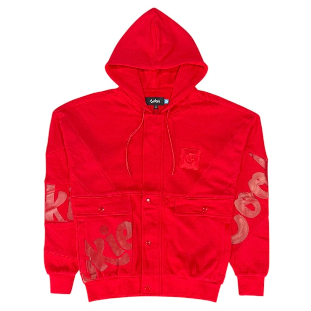Cookies Geometric Button-Up Hoodie (Red) 1556H5639