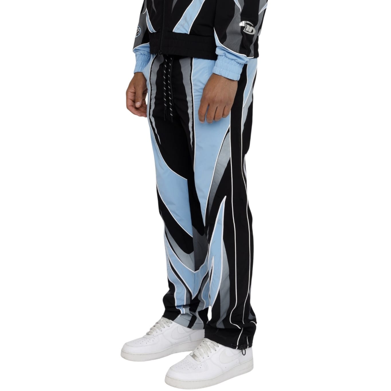 Smoke Rise Rising Colorblock Windbreaker Jacket & Pants Set (Blue Bell)