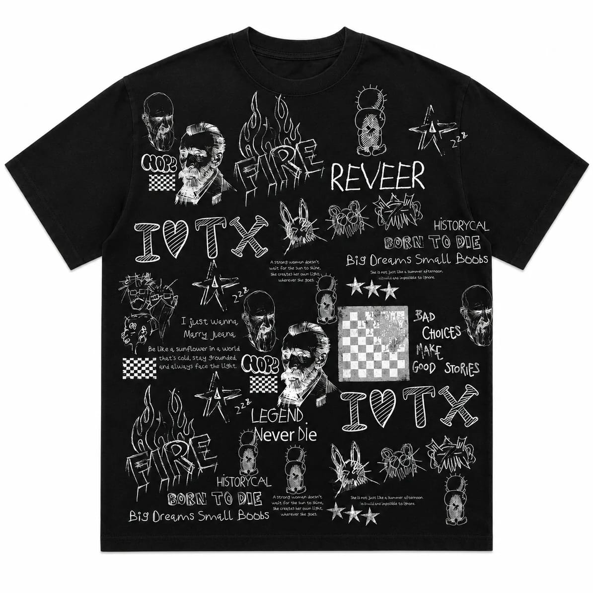 Reveer Broken Figure Tee (Jet Black) FC-04TB