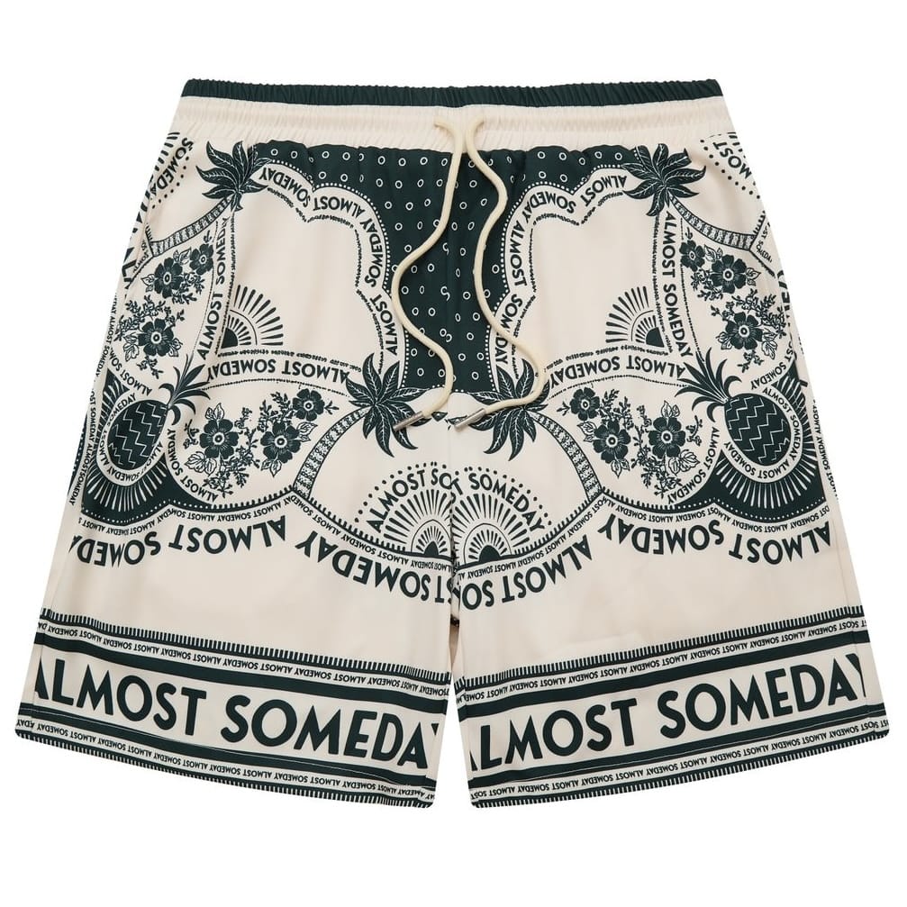Almost Someday Habana Button Up & Short Set (Green/Cream)