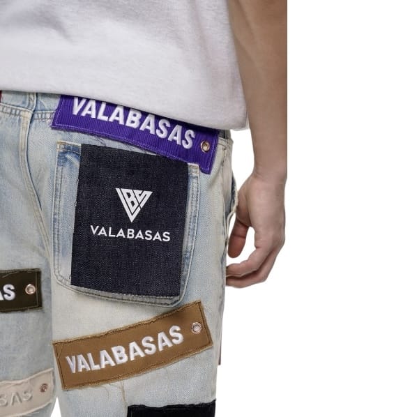 Valabasas Banner Denim Shorts (Lt. Vintage) VLBS-VSH2-1031
