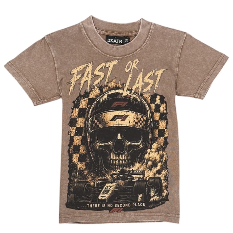 Kids Premium Disaster Fast Or Last Tee (Brown)