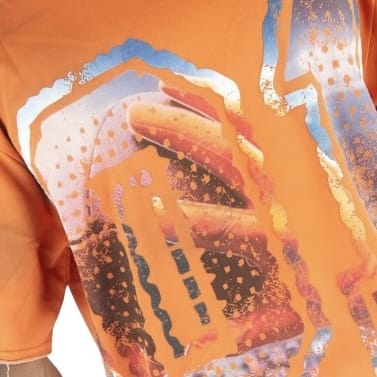 R3bel Denim Hot Only One French Terry Rhinestone Tee (Orange)