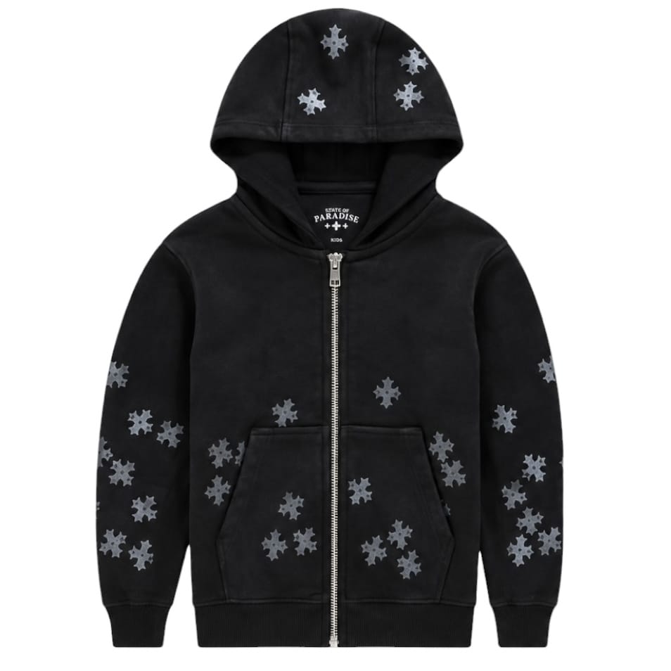 Boys See You In Paradise Forbidden Fruit Zip Up Hoodie (Black Shadow) 8892HB