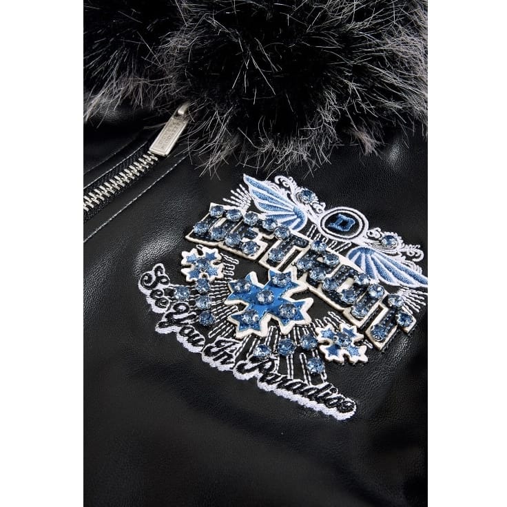 Kids See You In Paradise Motor City Hooded Bomber Jacket (Black) 91746K