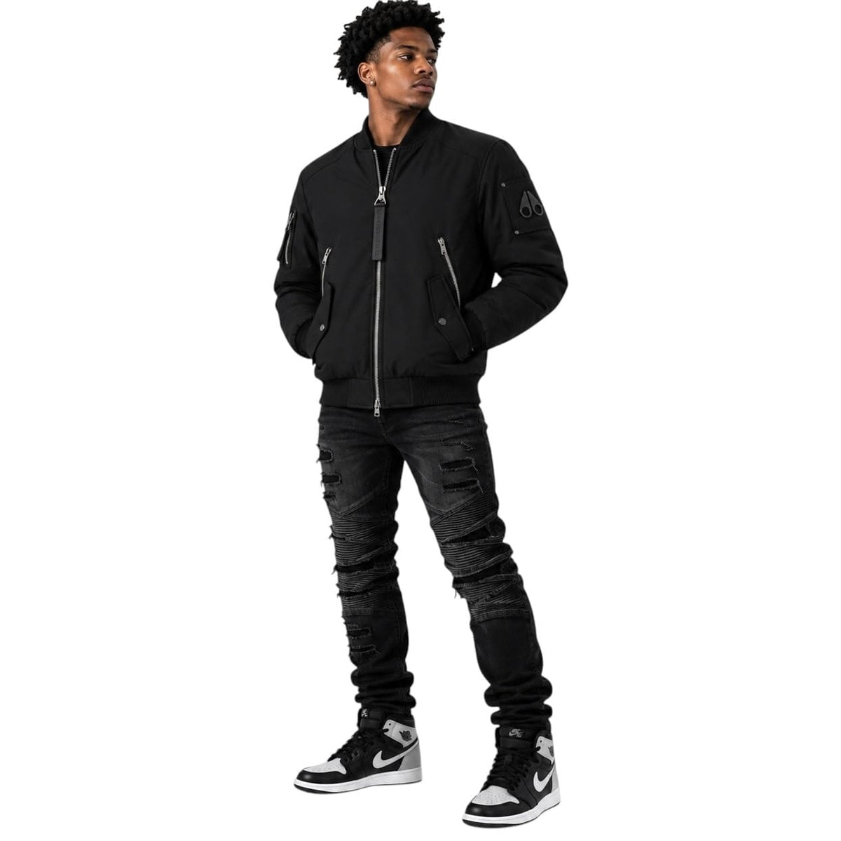 Moose Knuckles Courville Bomber Jacket (Black)