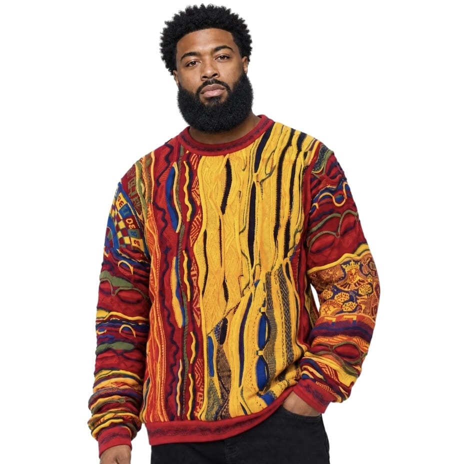 Coogi Gambler Crewneck (Red/Gold Multi) C25302