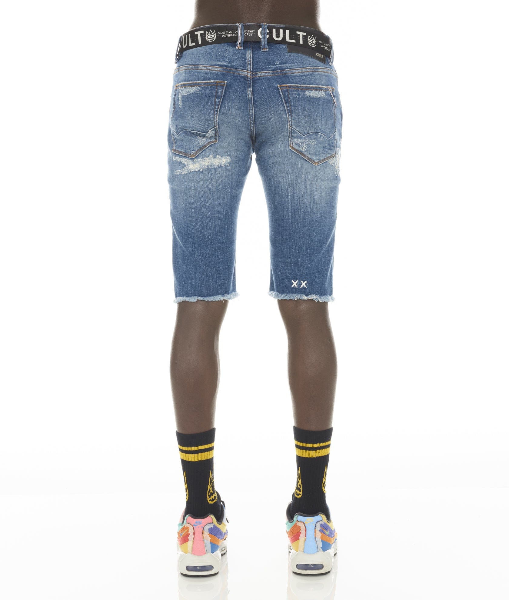 ROCKER SHORT STRETCH BELTED IN RAZOR