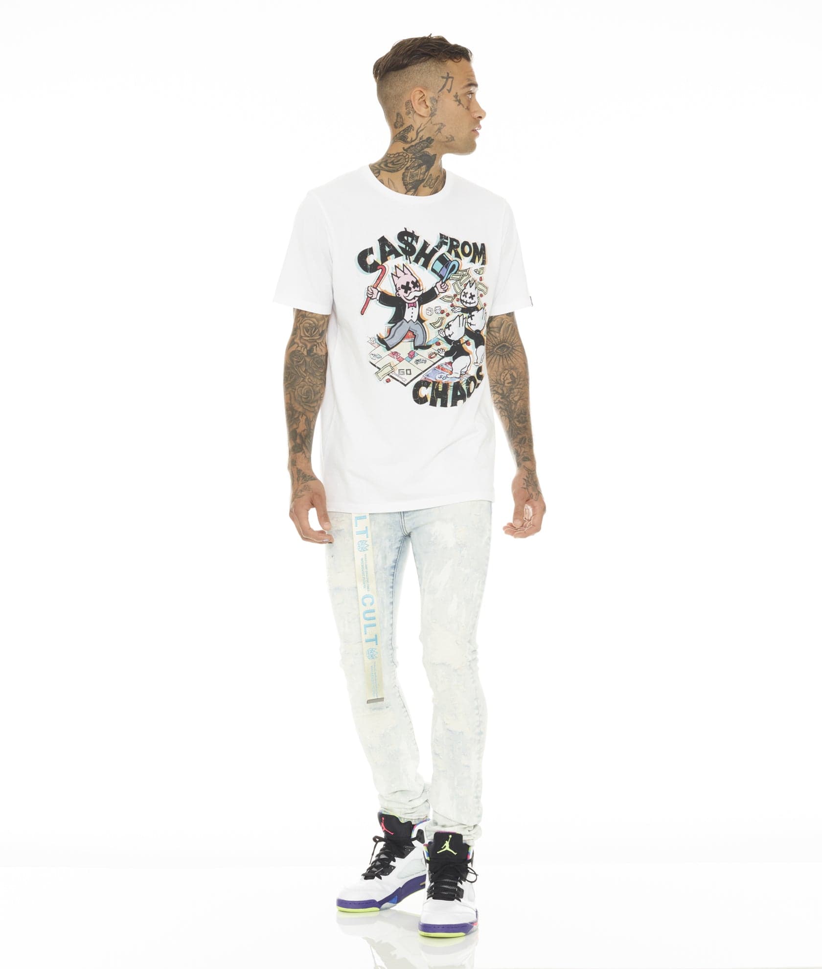 PUNK SUPER SKINNY STRETCH w/ BELT IN SKY
