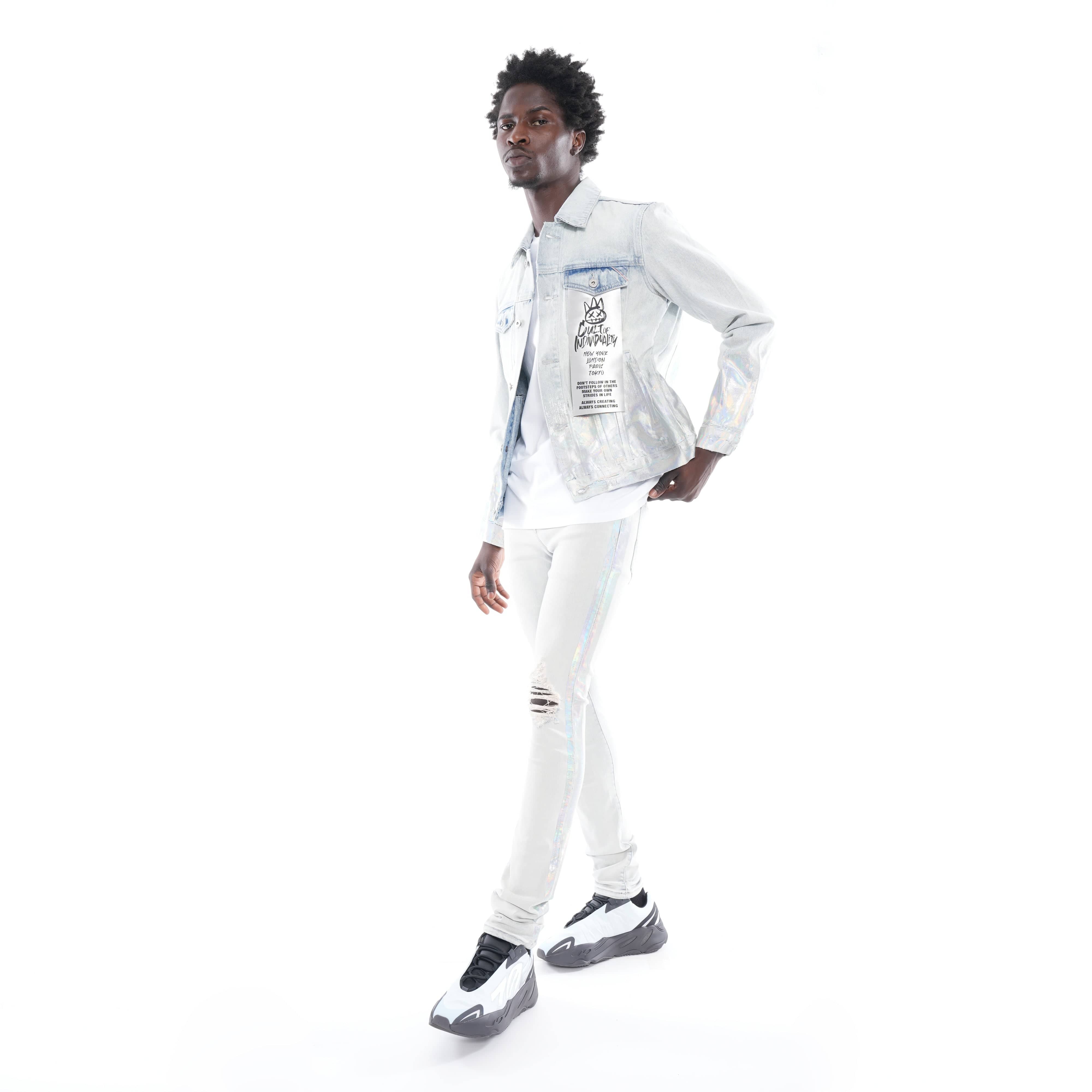 PUNK SUPER SKINNY BELTED STRETCH IN FOIL