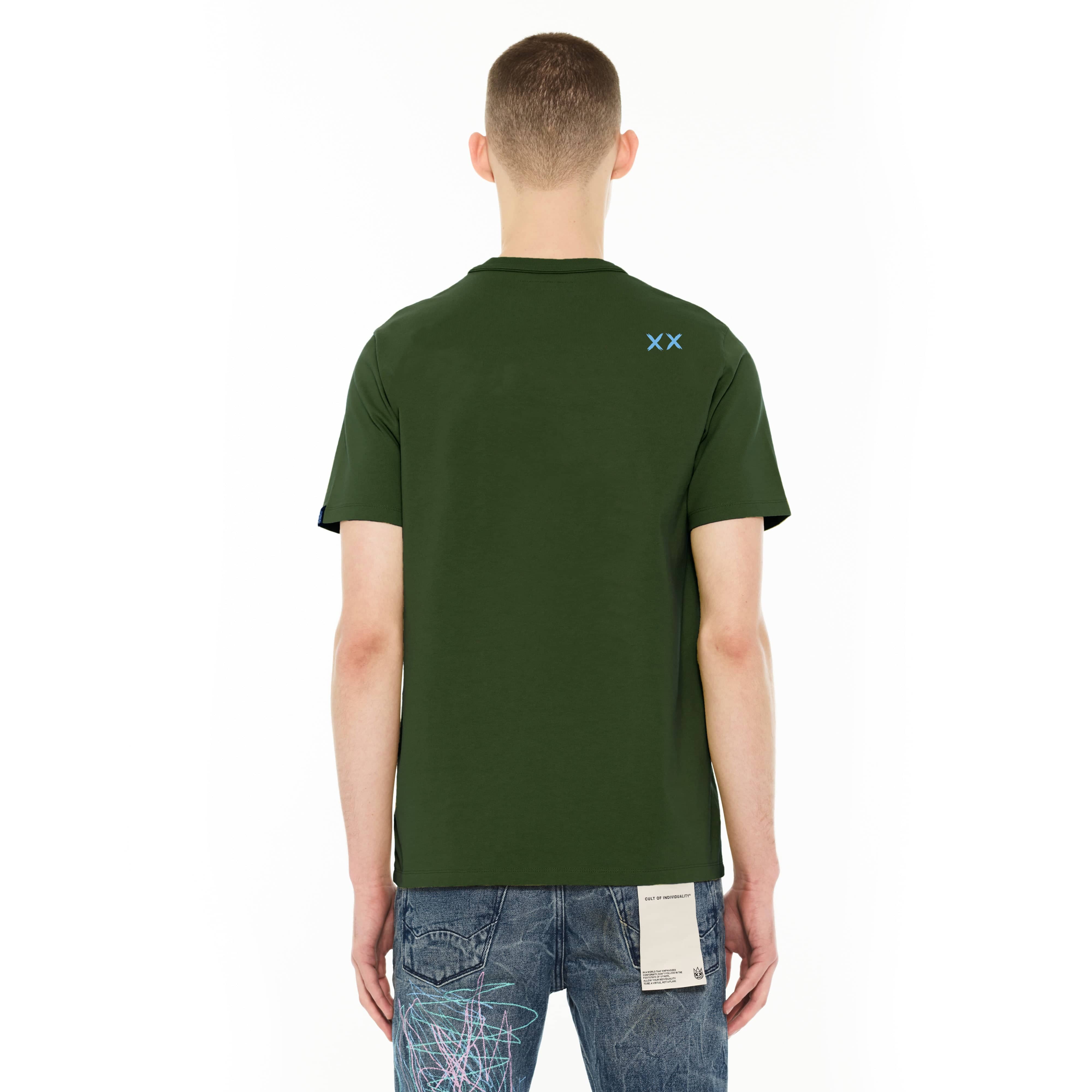 Cult's S/S Crew Neck Logo Tee in Frosty Spruce