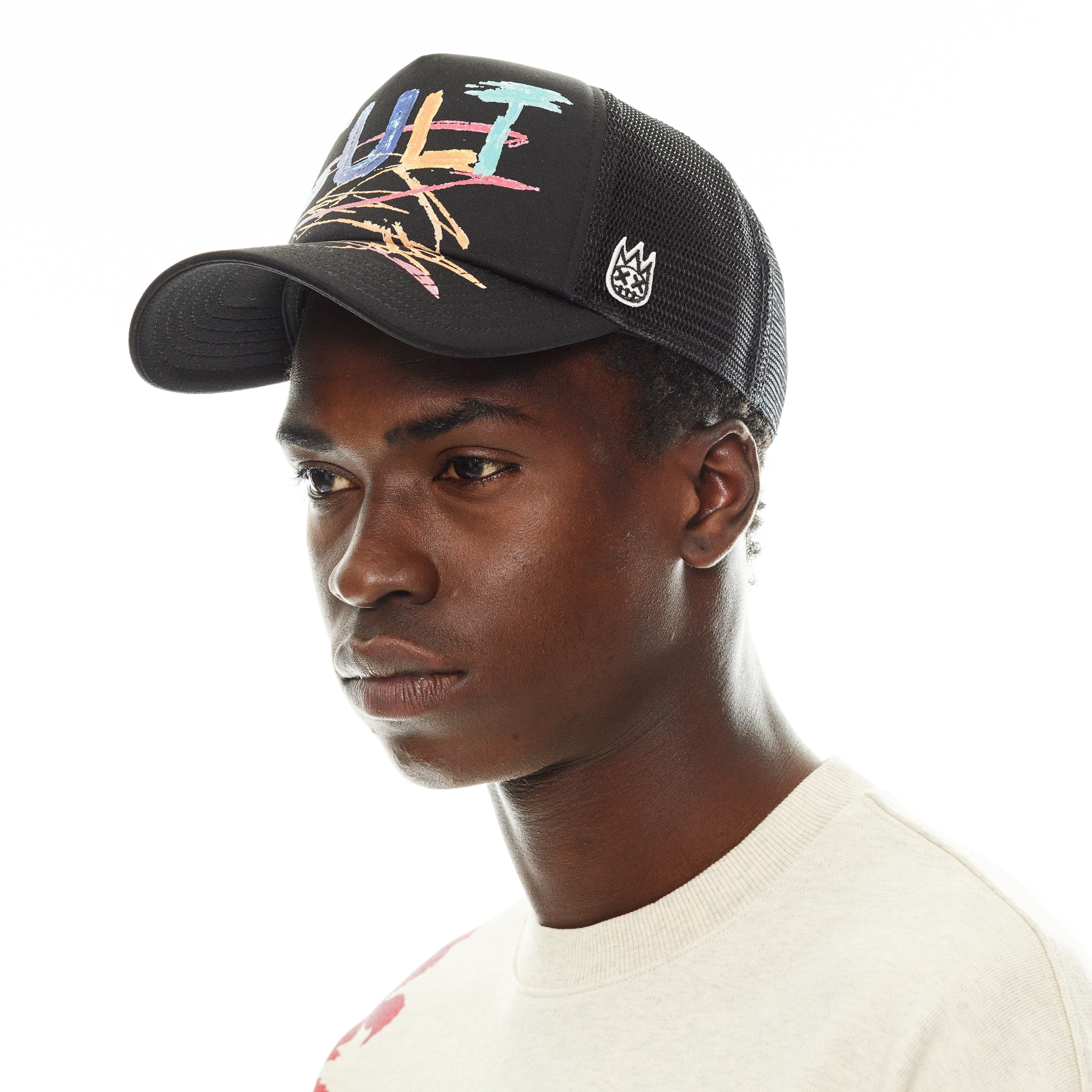Shimuchan Black Foam Trucker Hat – Hand Drawn Logo Cap