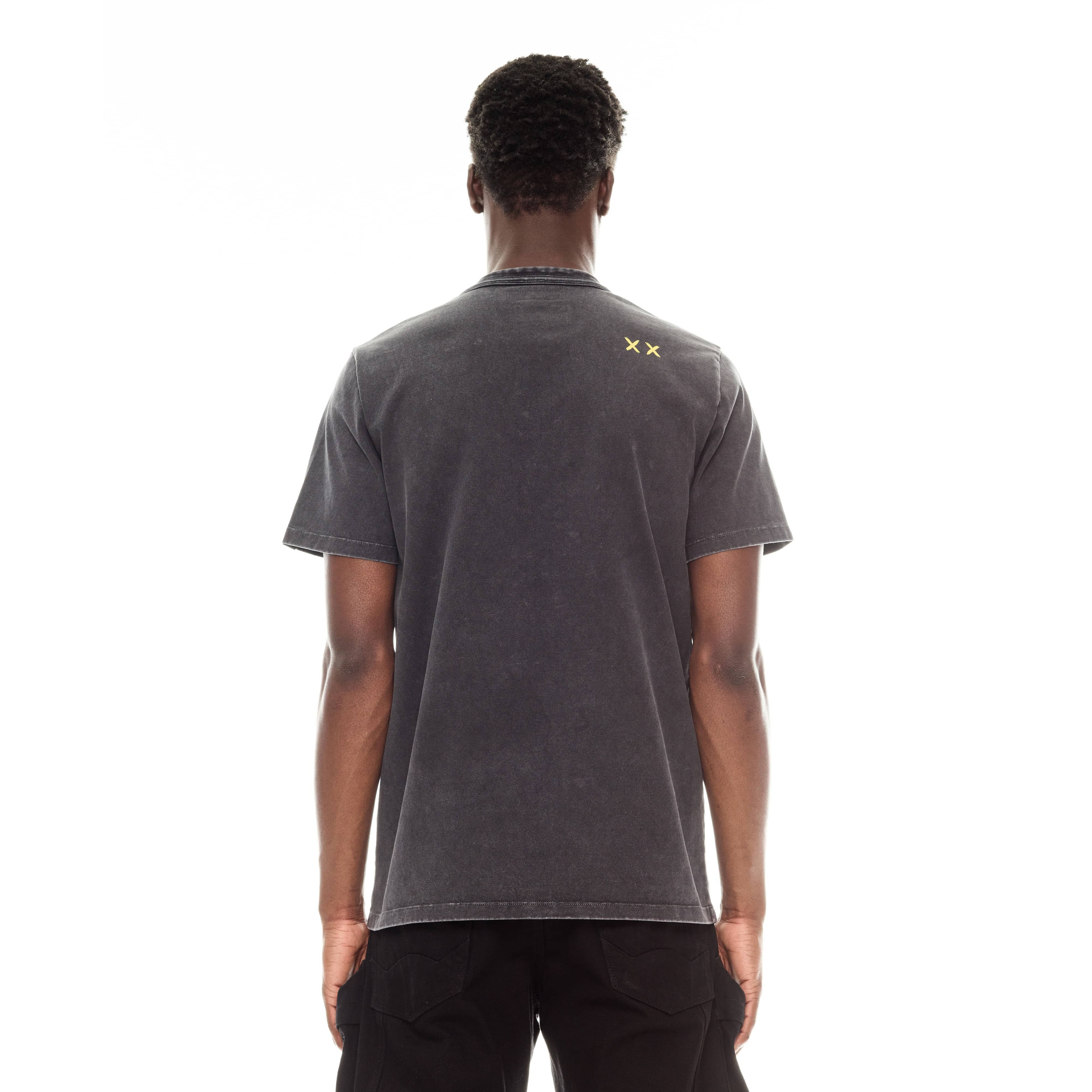 SHORT SLEEVE CREW NECK TEE "LIGHT UP THE SKY" IN VINTAGE CHARCOAL