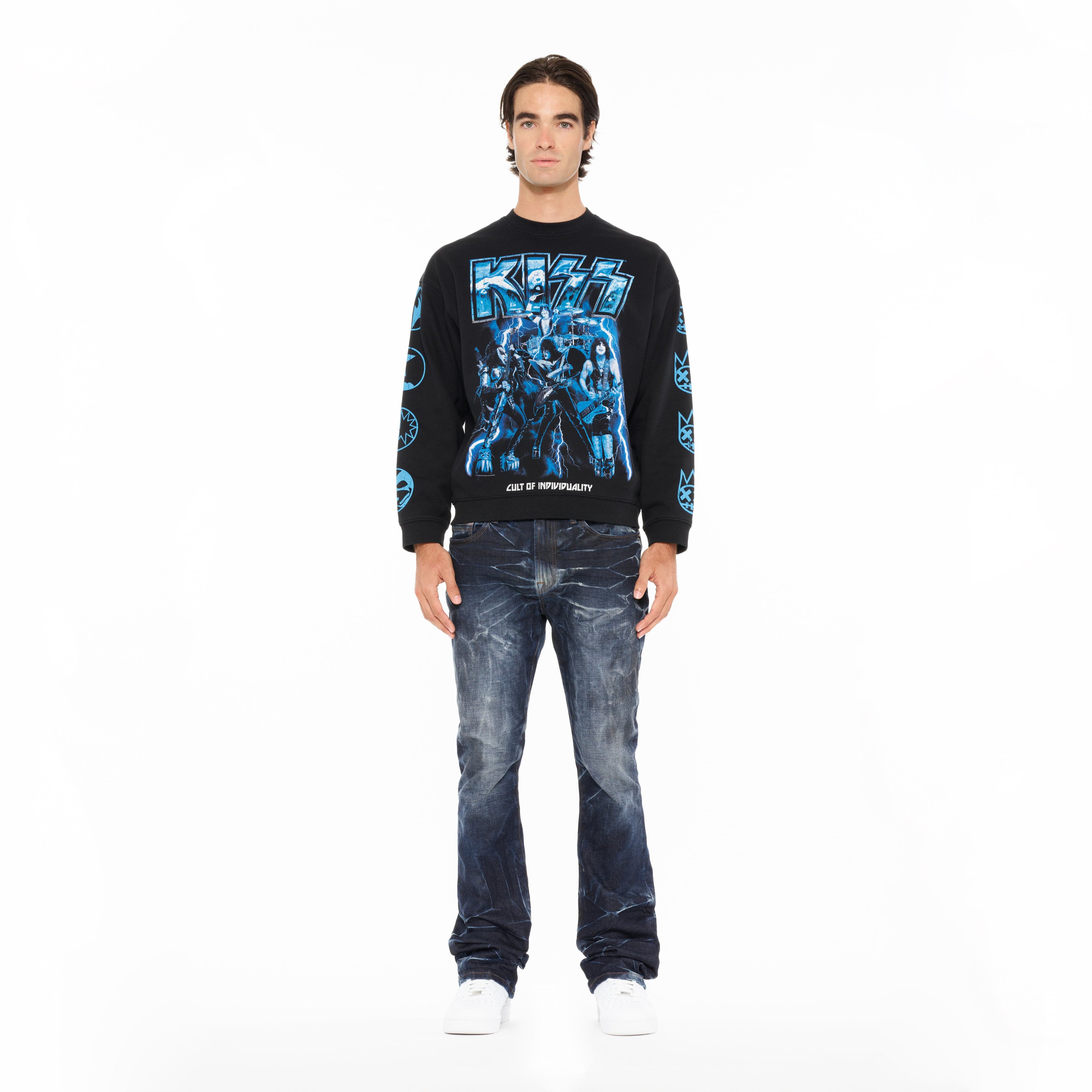 Cult's Novelty Fleece Crew Sweatshirt in Black
