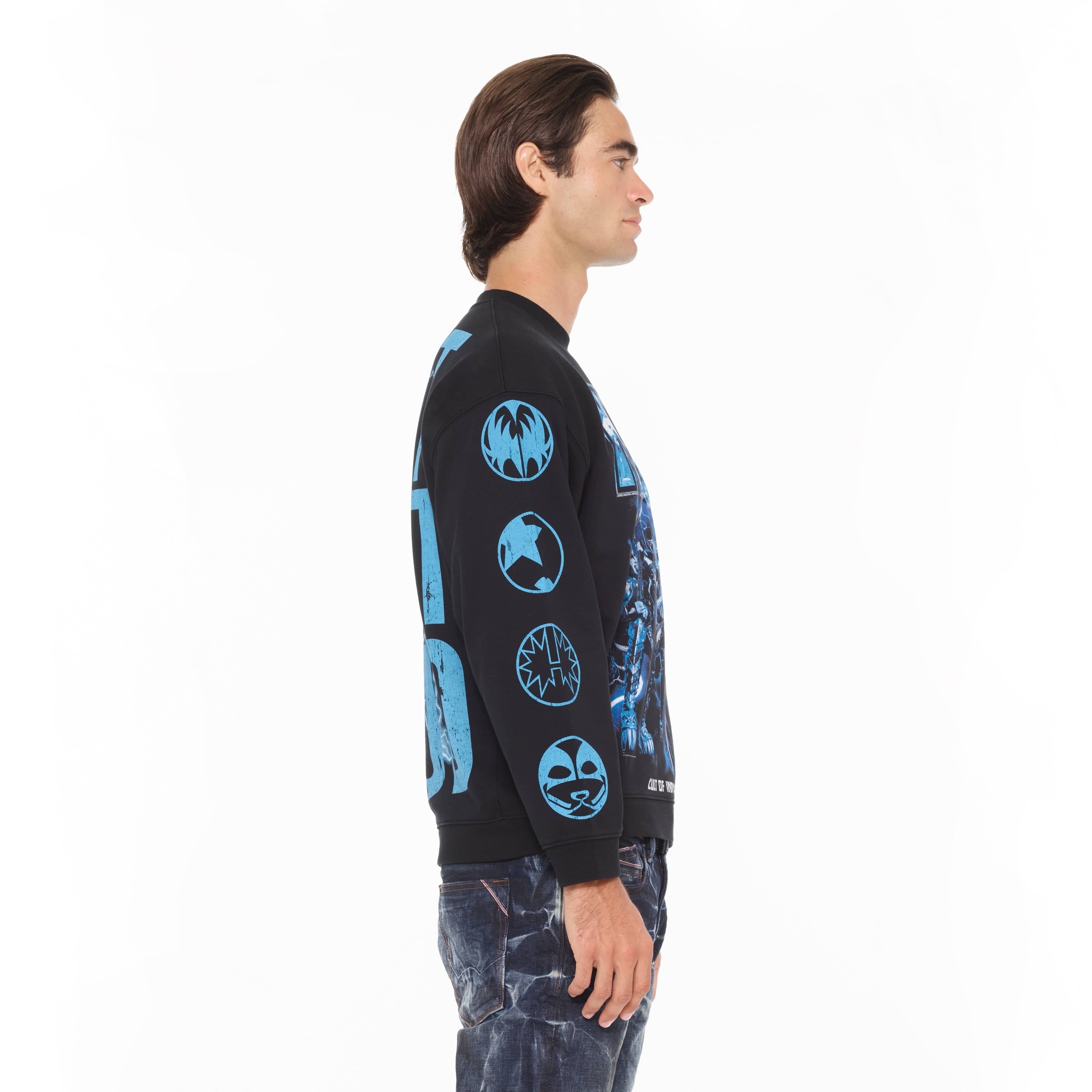 Cult's Novelty Fleece Crew Sweatshirt in Black