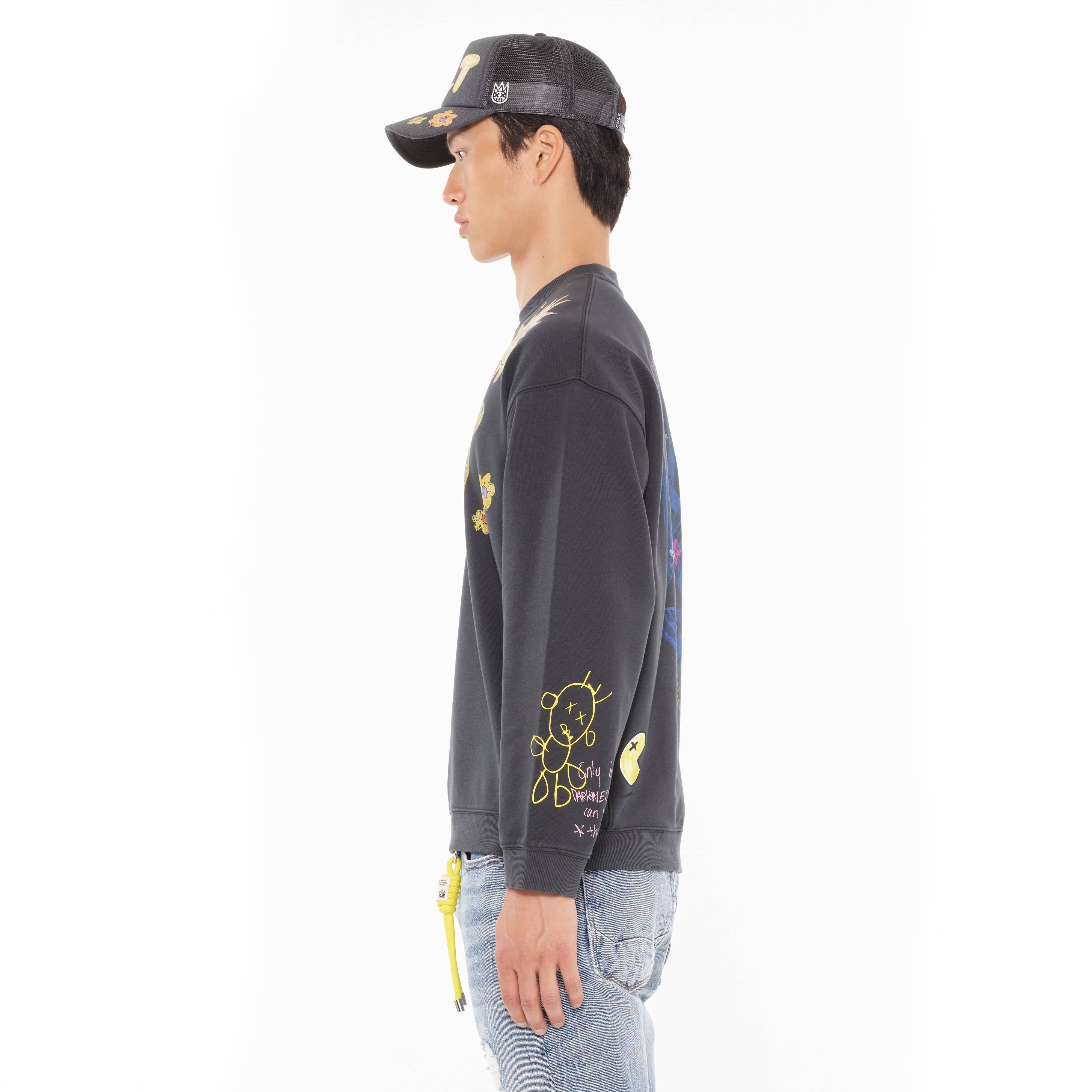 Cult's Novelty Fleece Crew Sweatshirt in Steel