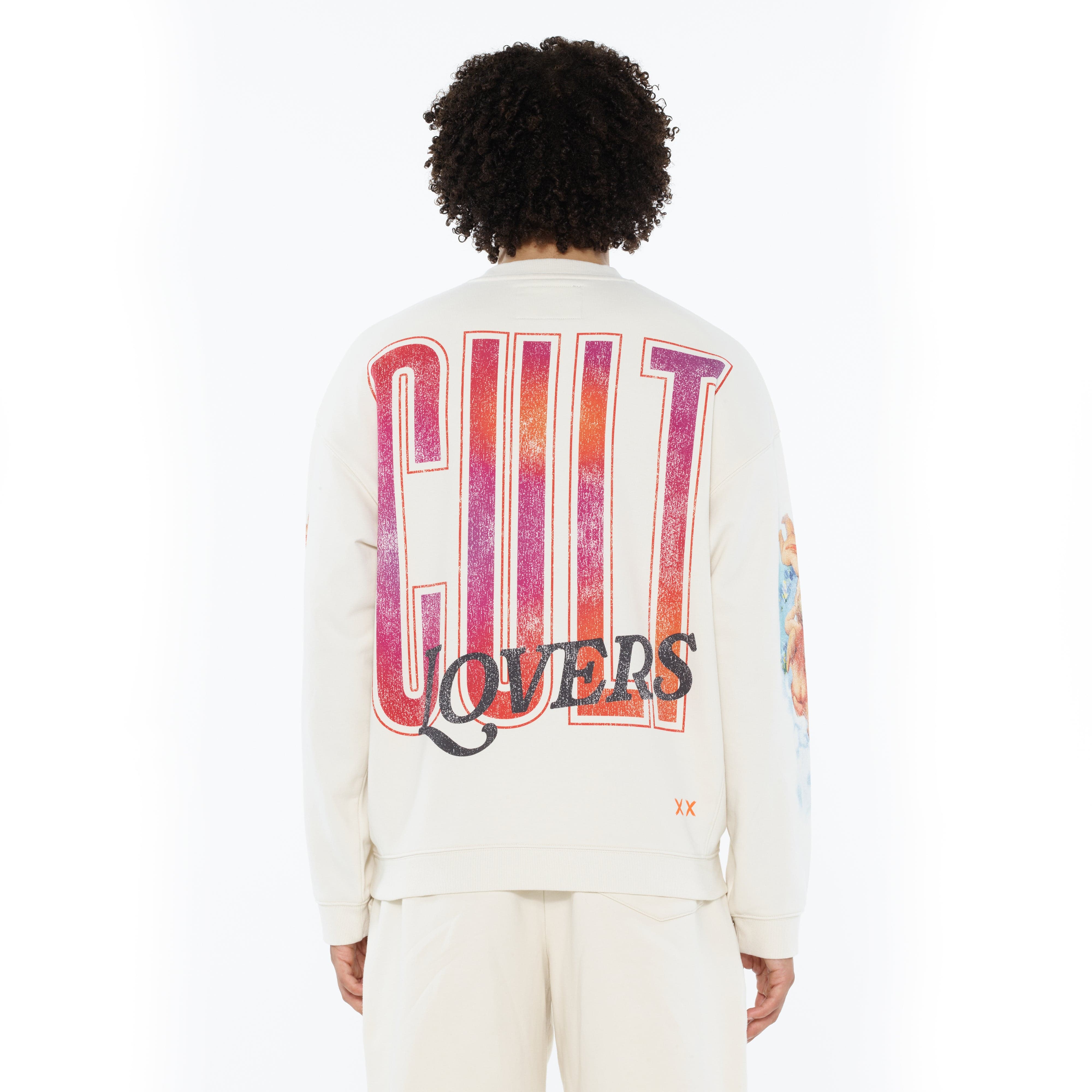 Cult's Novelty Fleece Crew Sweatshirt in Winter White