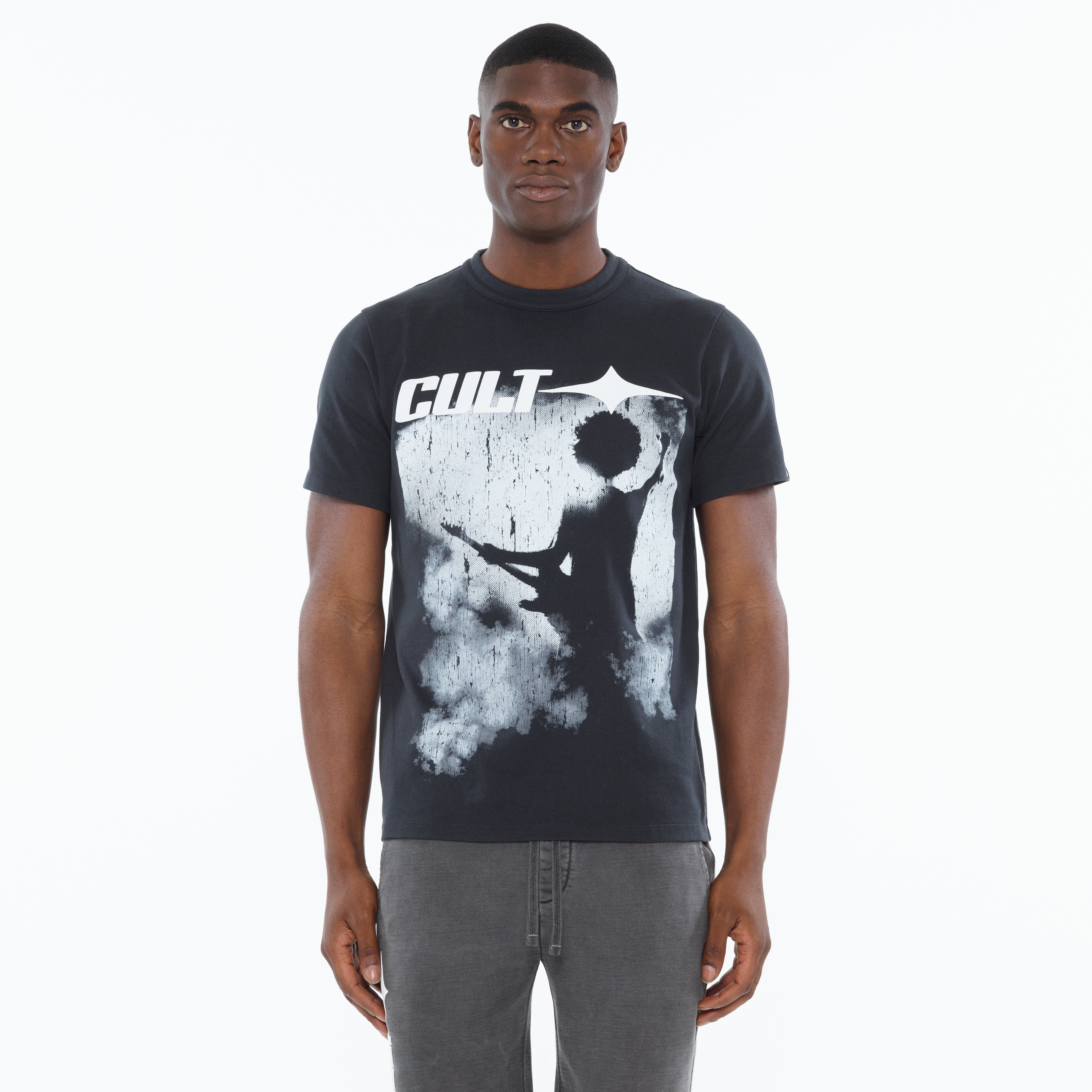 Cult's Heavyweight Short Sleeve Crew Neck Tee "More Than Music" in Steel