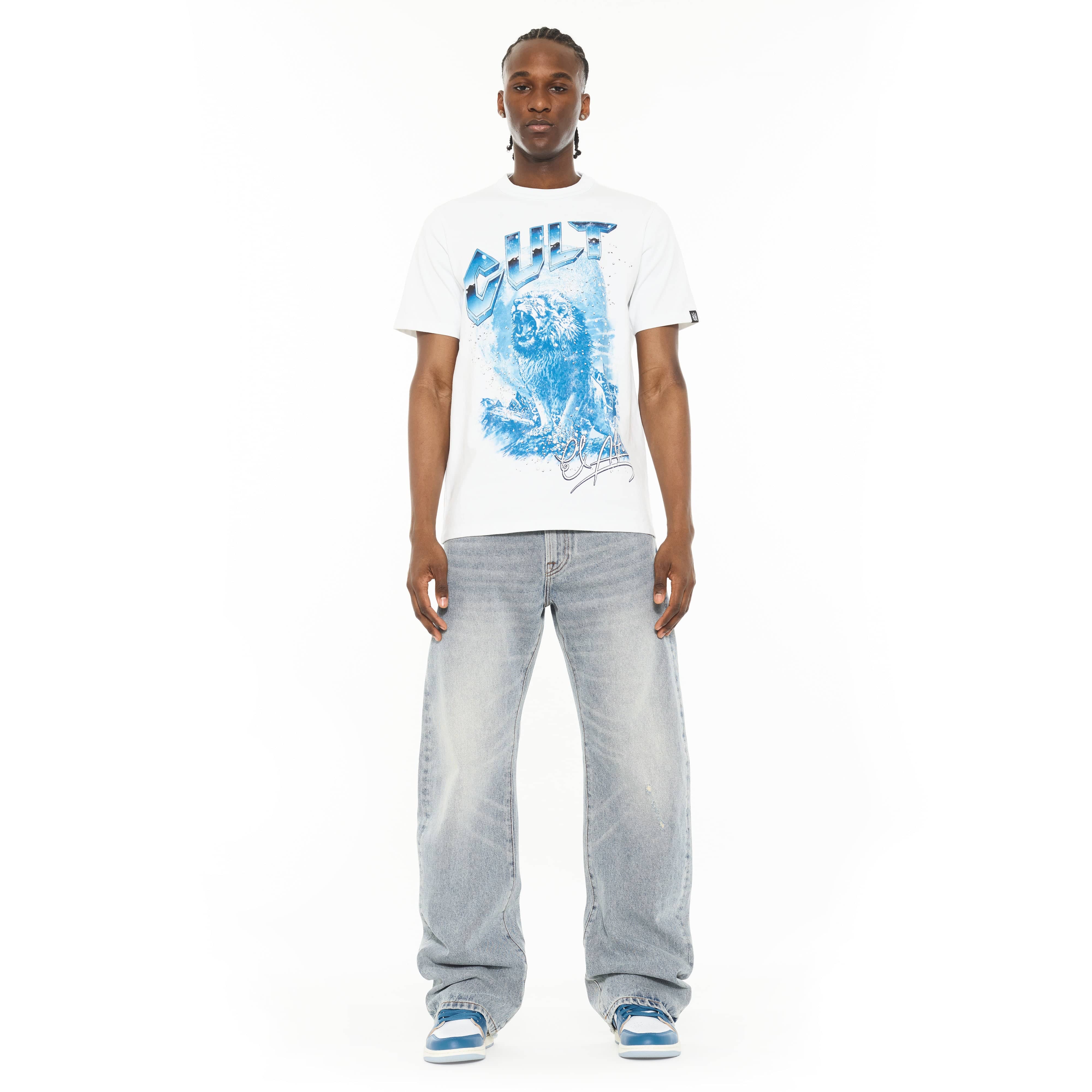 Cult x El Alfa Premium Crew Neck T-Shirt in White