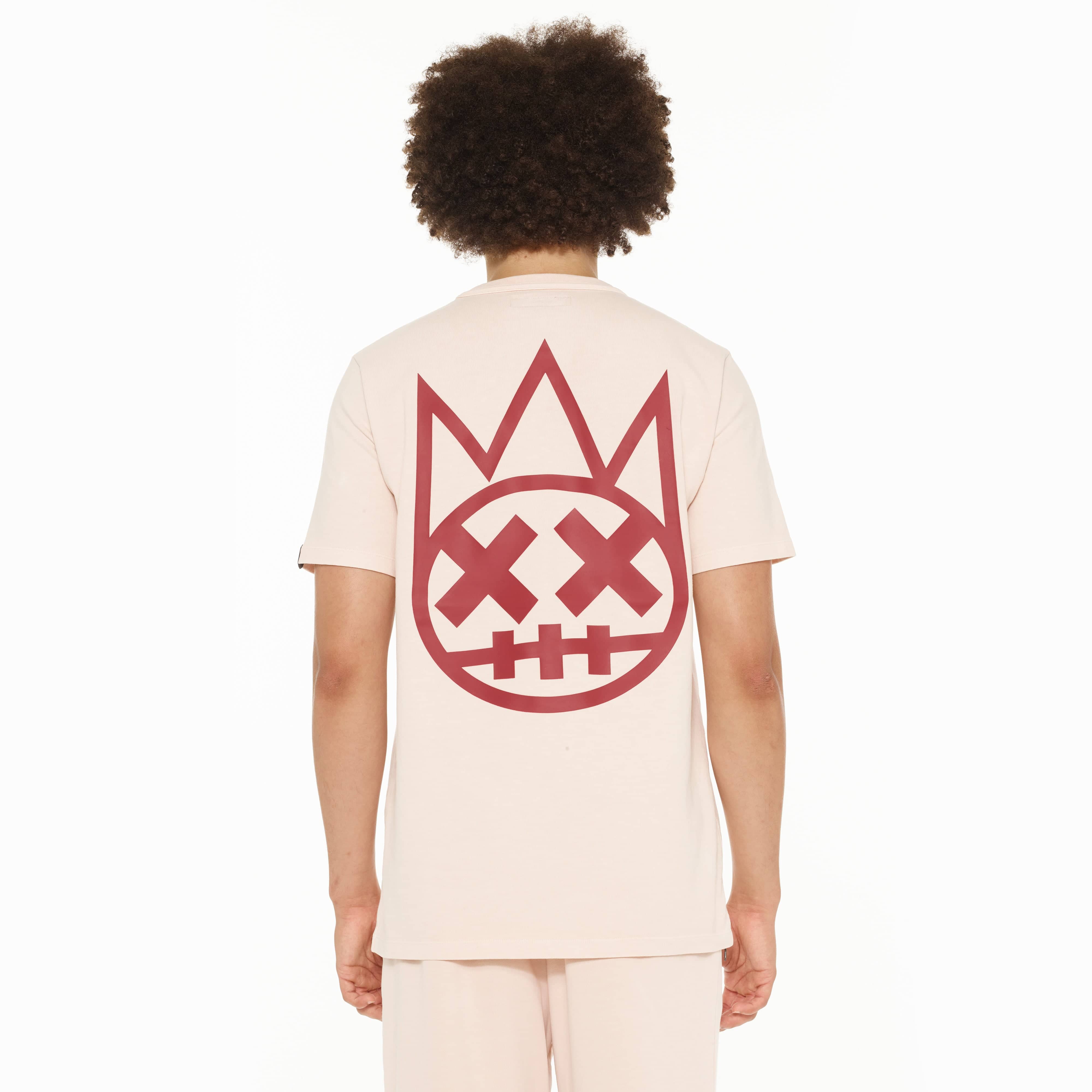 Cult's Heavyweight Short Sleeve Crew Neck Tee "Shimuchan" Logo in Powder Pink