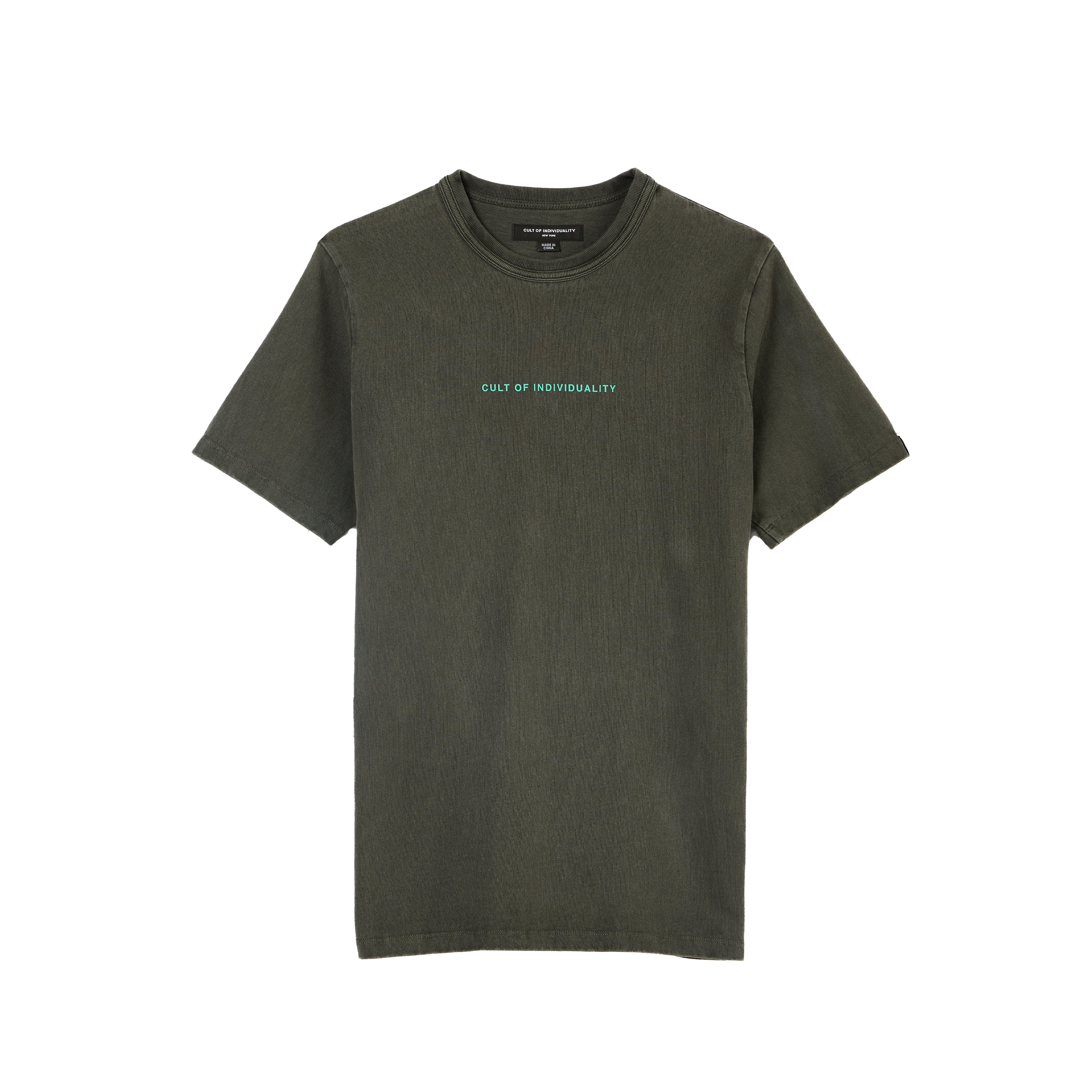 Cult's Heavyweight Short Sleeve Crew Neck Tee "Shimuchan" Logo in Steel