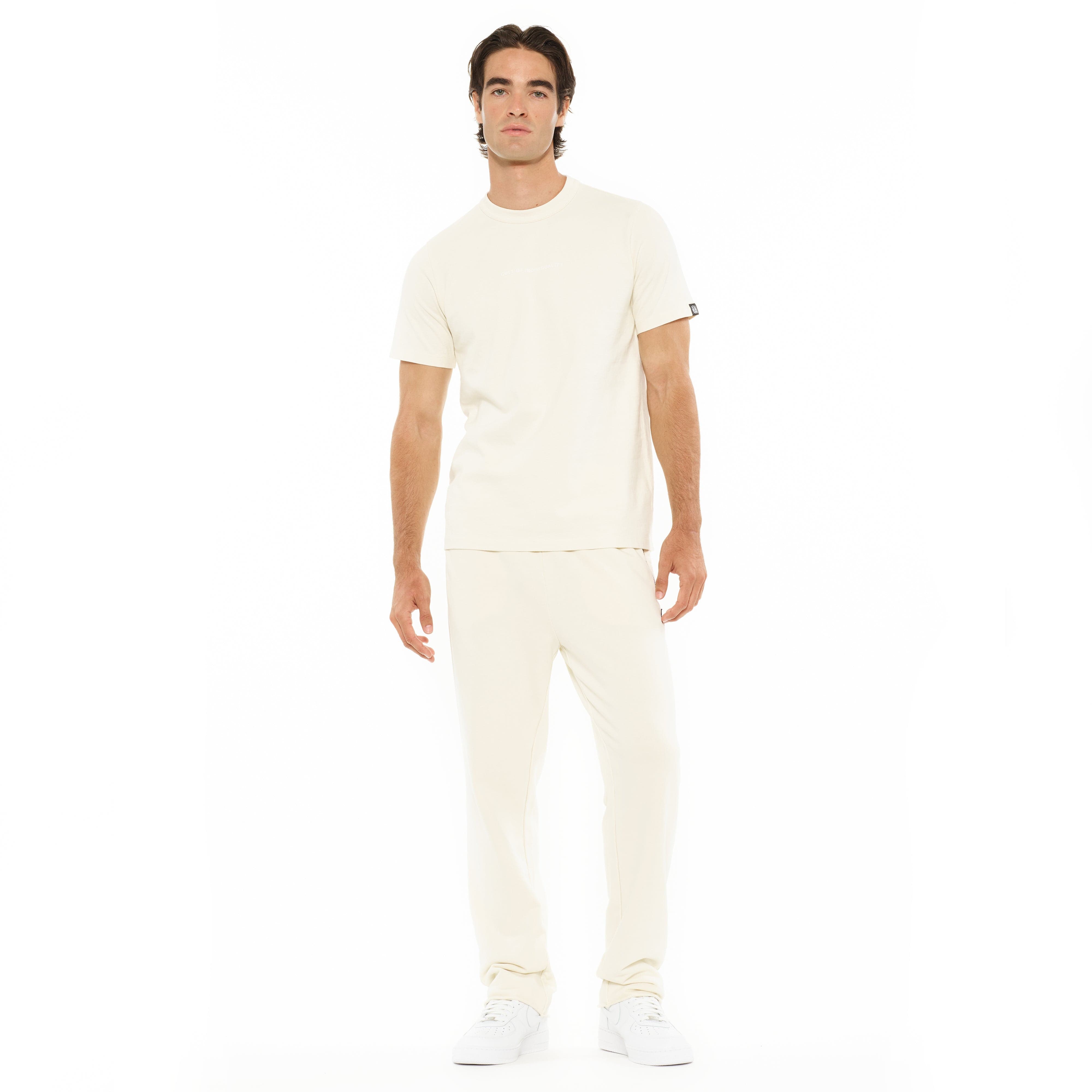 Cult's Heavyweight Short Sleeve Crew Neck Tee "Shimuchan" Logo in Winter White