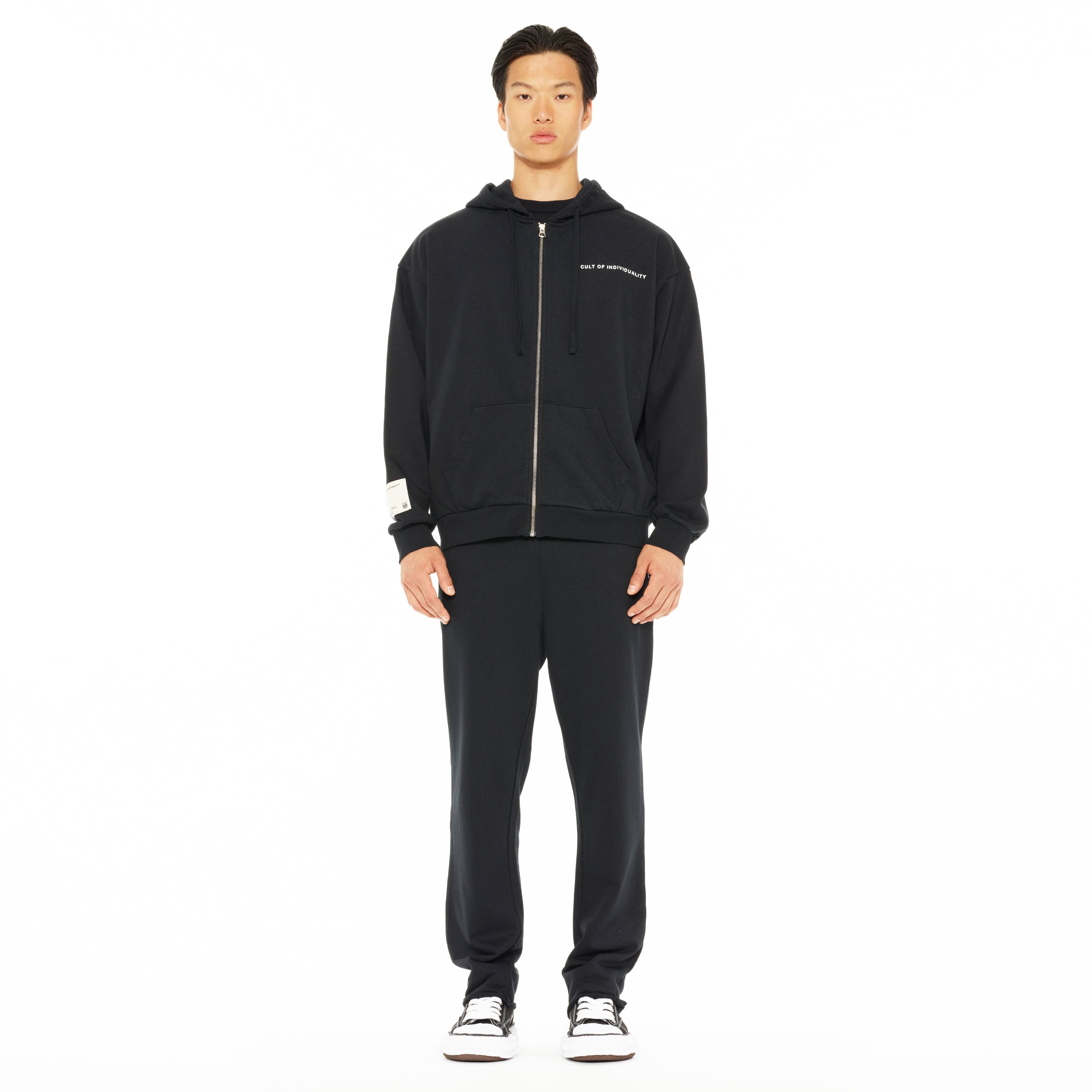 Cult's Zip Hooded Sweatshirt in Black