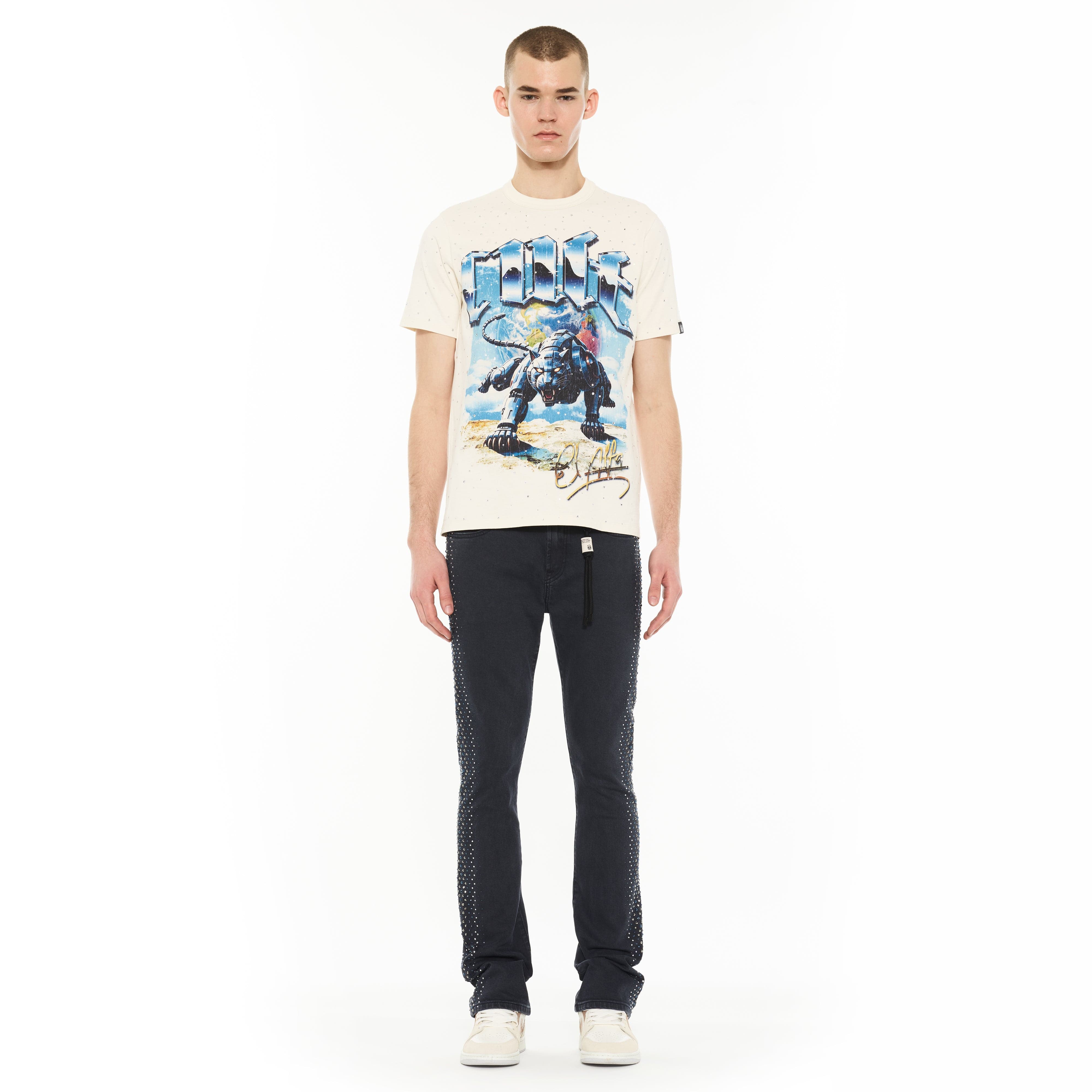 Cult x El Alfa Premium Lenny Bootcut 603 Jeans in Noir
