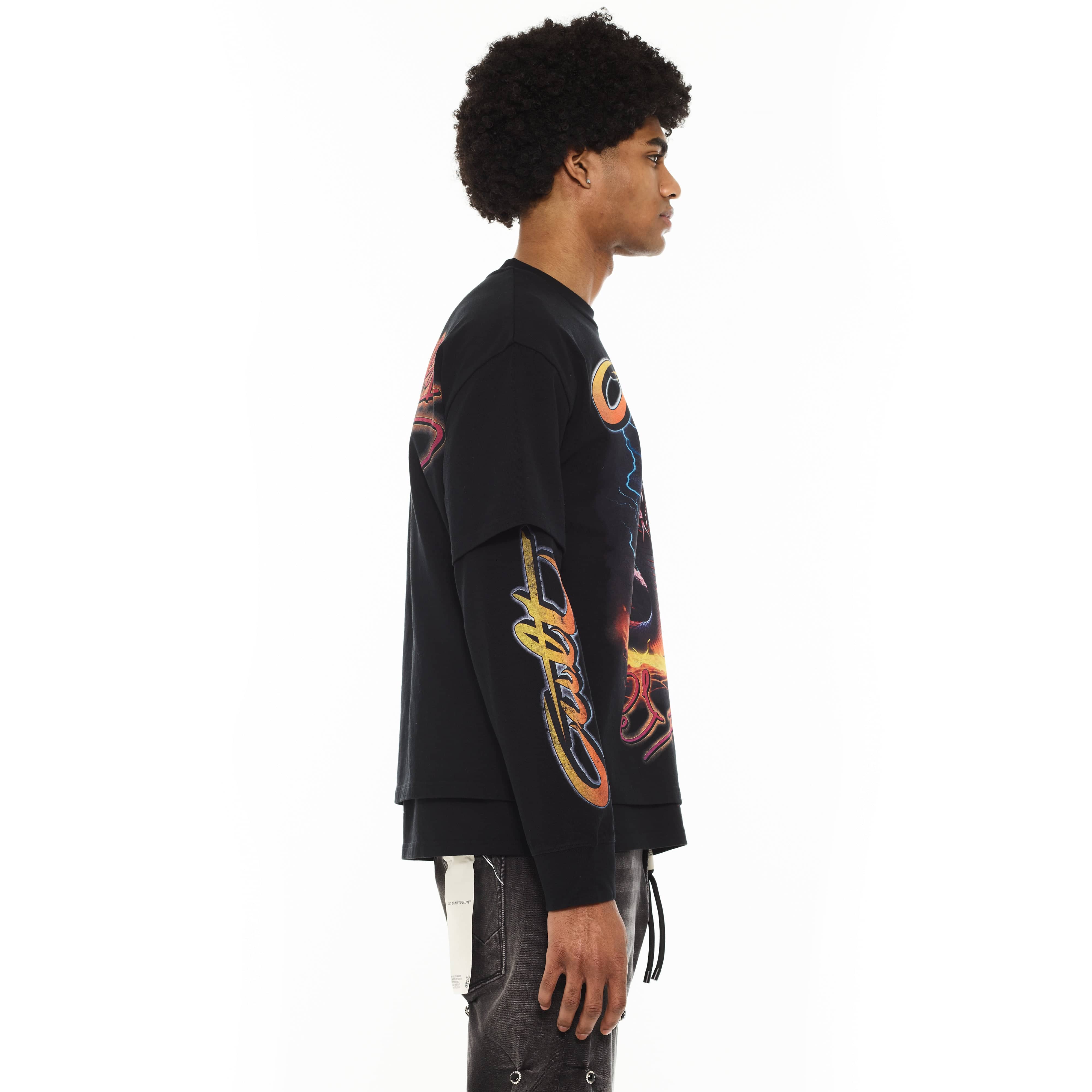 Cult x El Alfa Premium Long Sleeve Thermal Shirt "Cobra" in Black