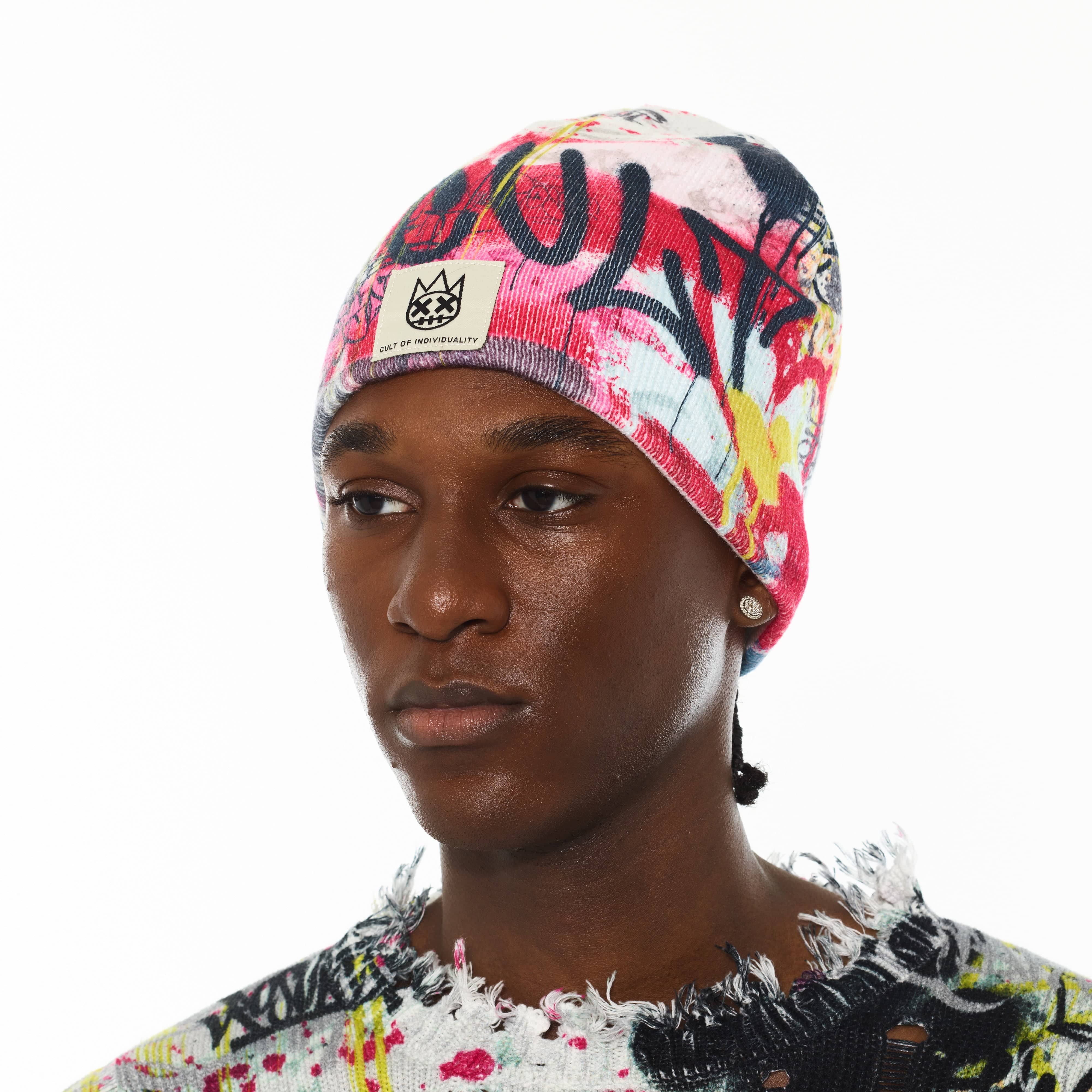Cult's Knit Hat in Graffiti